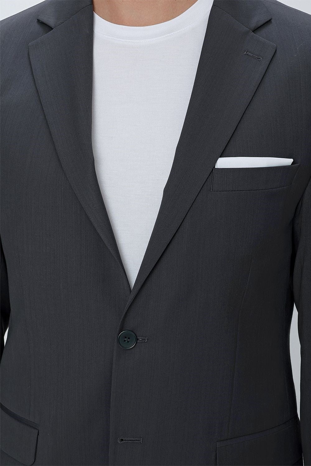 Slim Fit Klasik Mono Yaka Klasik Antrasit Takım Elbise Tk 2021