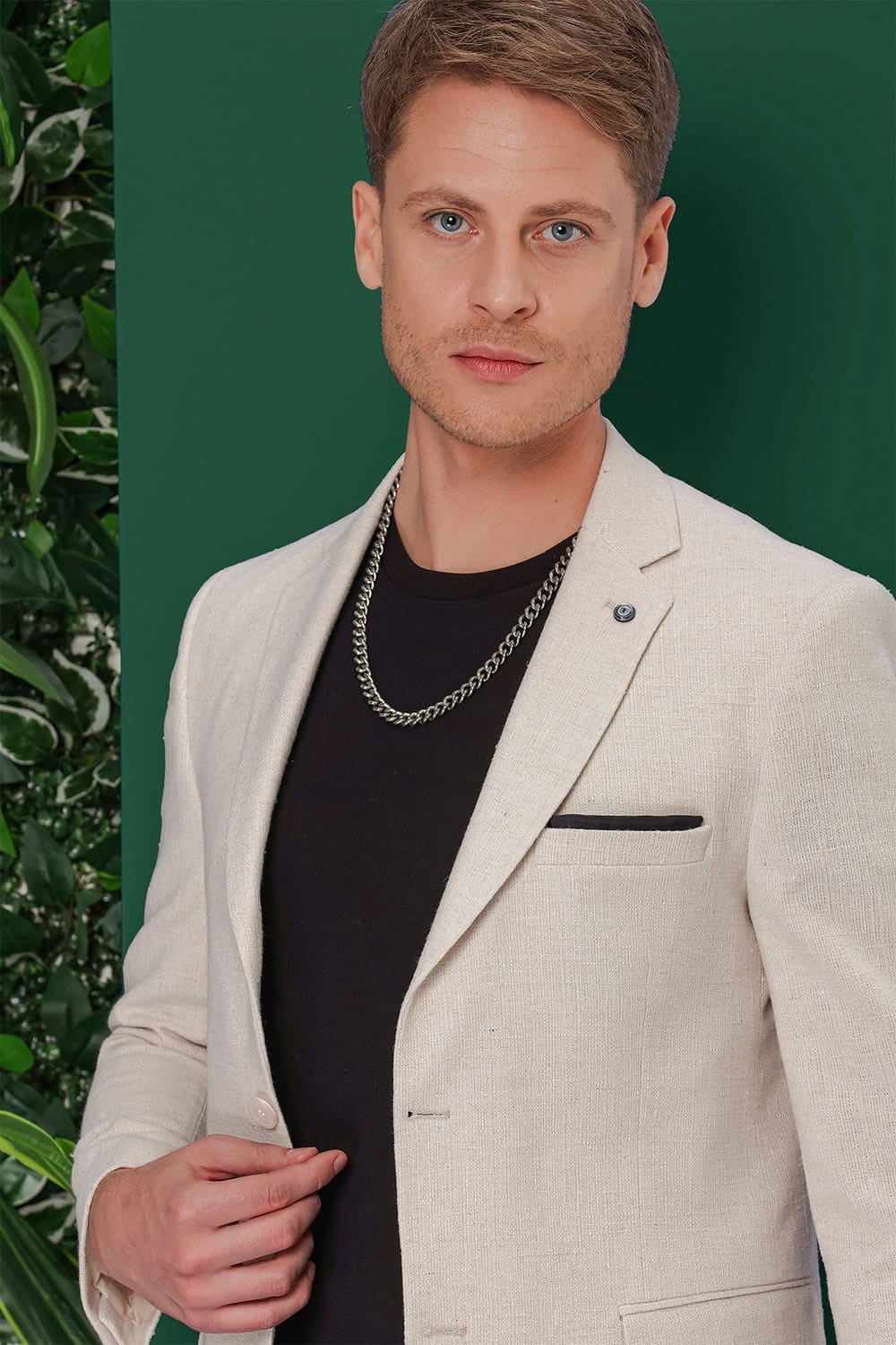 Slim Fit Mono Yaka Esnek Pamuklu Blazer Ceket C 635