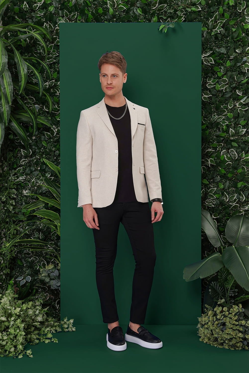 Slim Fit Mono Yaka Esnek Pamuklu Blazer Ceket C 635