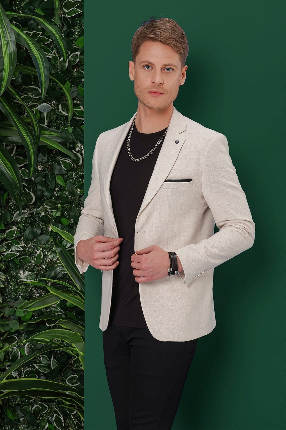 Slim Fit Mono Yaka Esnek Pamuklu Blazer Ceket C 635