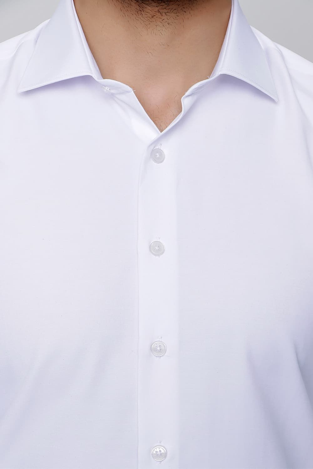 Slim Fit Pamuk Saten Klasik Beyaz Gömlek  Gk 604