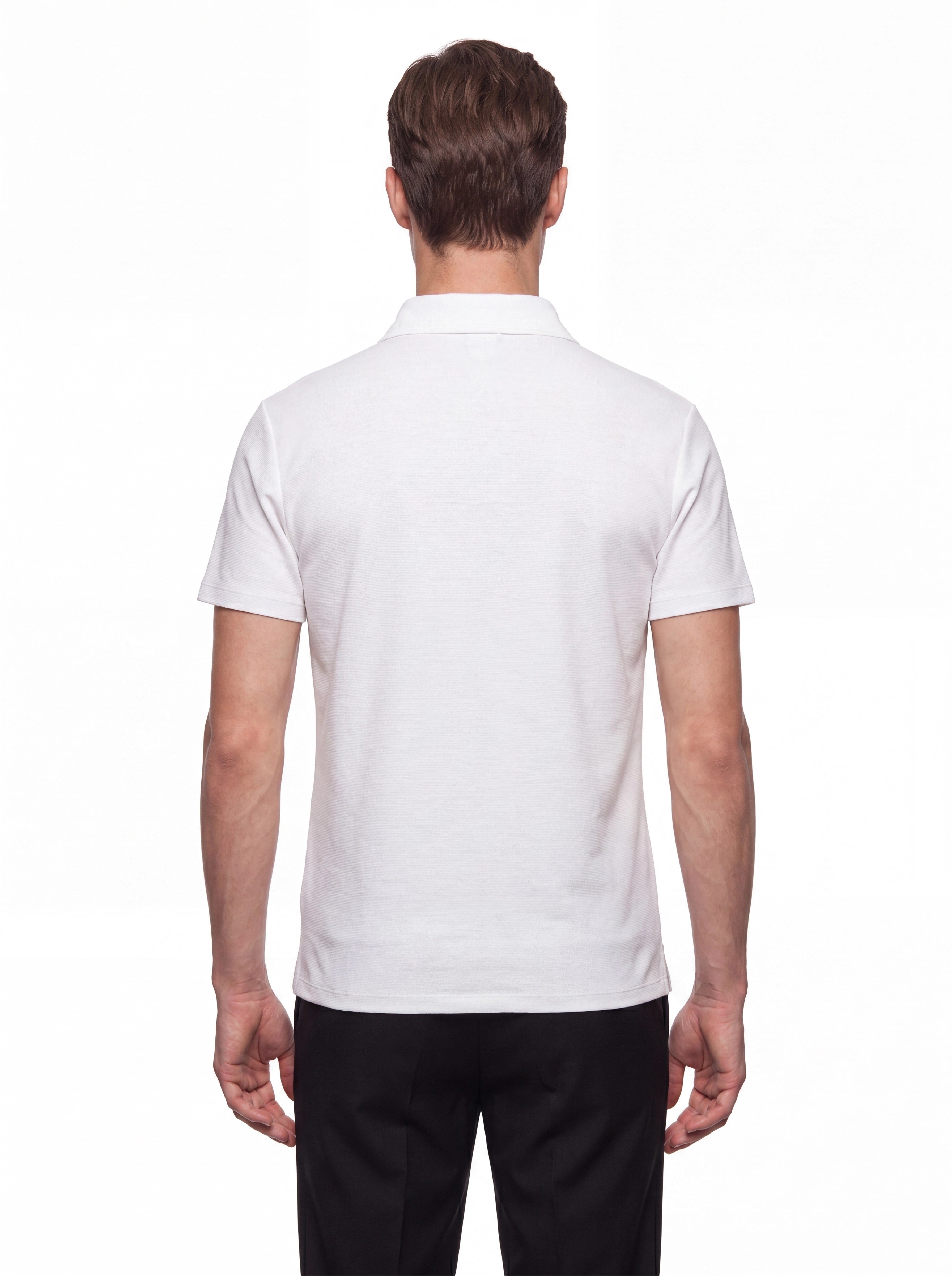 Slim Fit Pamuklu Kıvrılmaz Polo Yaka Ekru Tişört TS 928