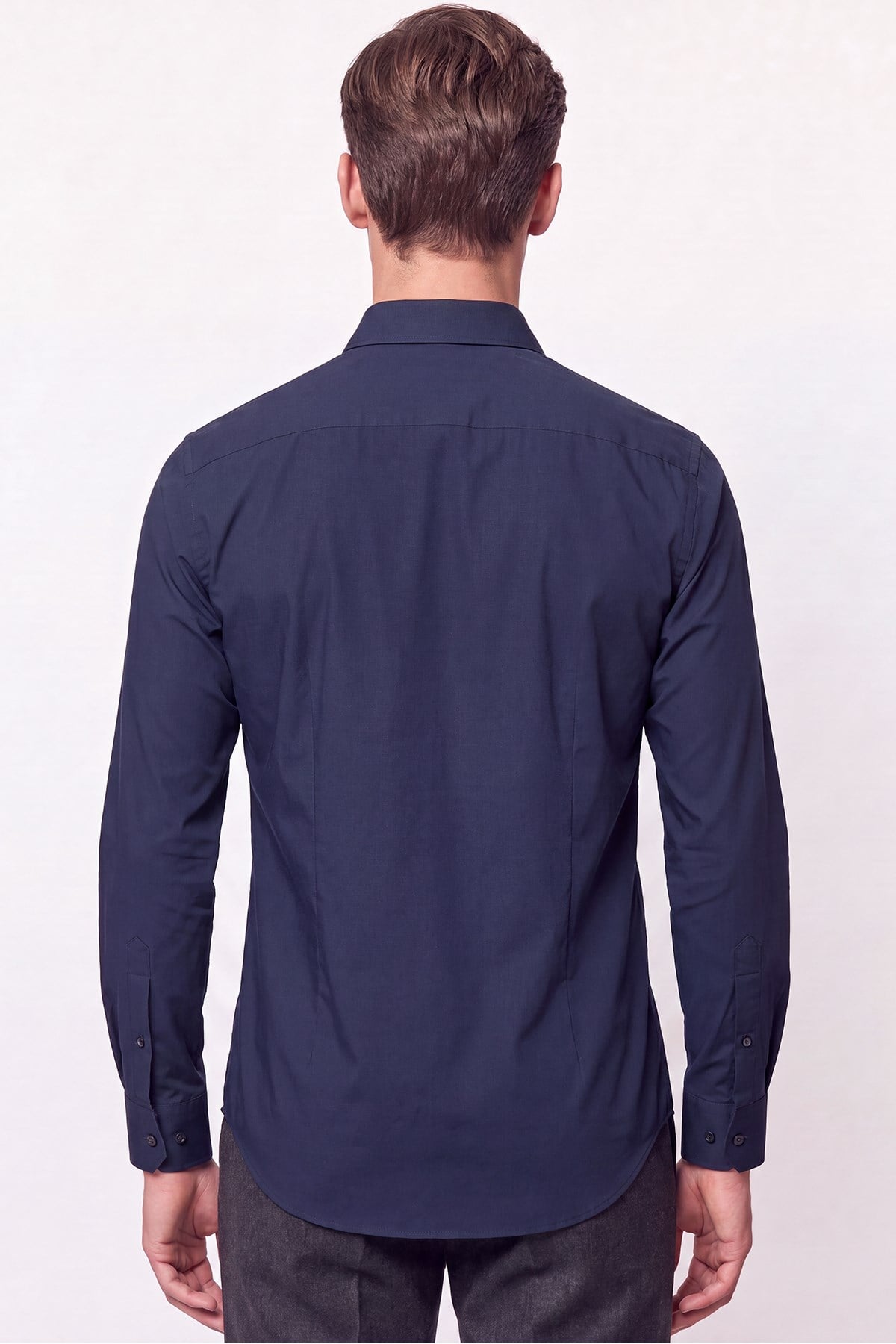 Slim Fit  Pamuklu Lacivert Gömlek G 1607  