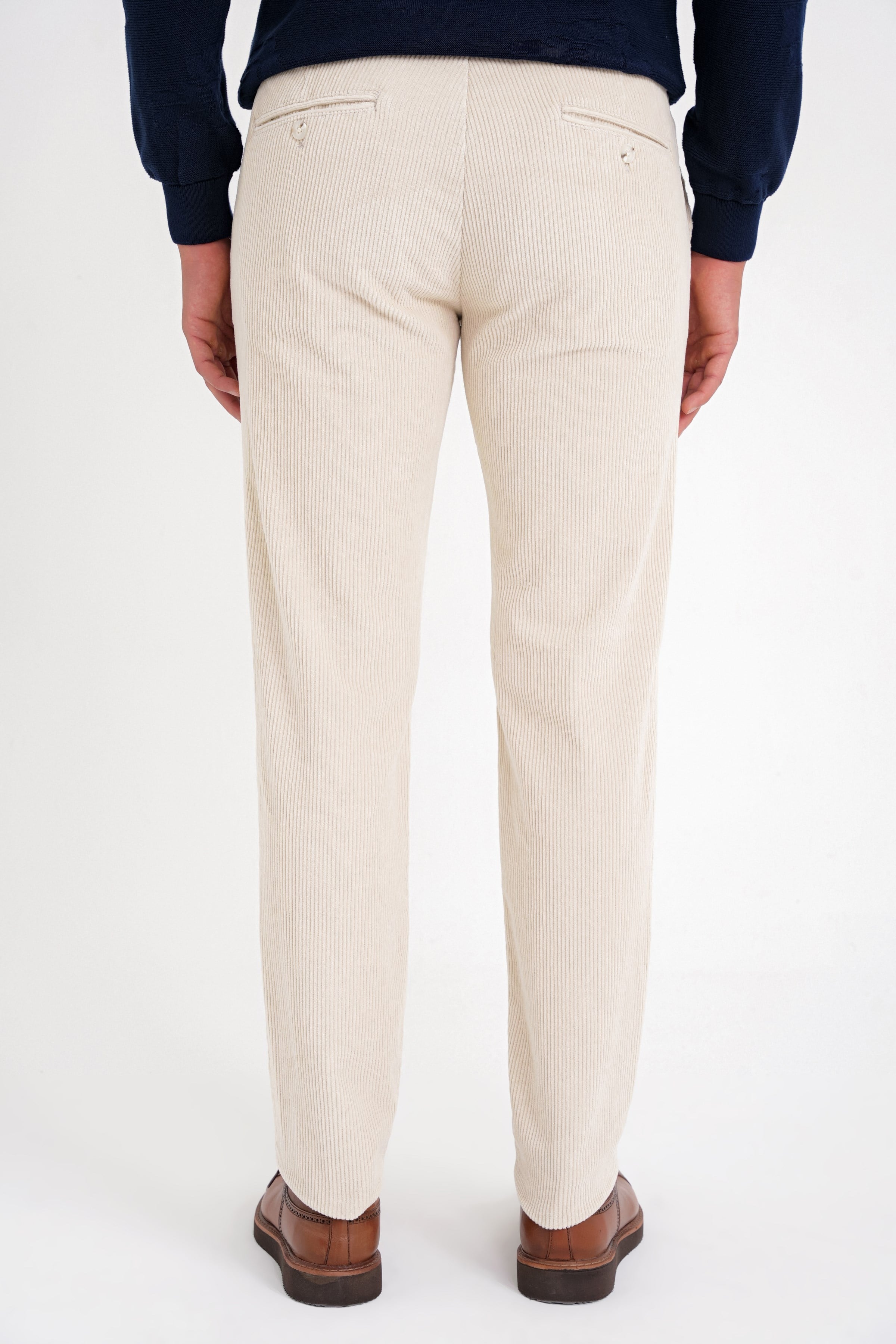 Slim Fit Pilesiz Esnek Pamuklu Kemik Fitilli Kadife Pantolon P 1199