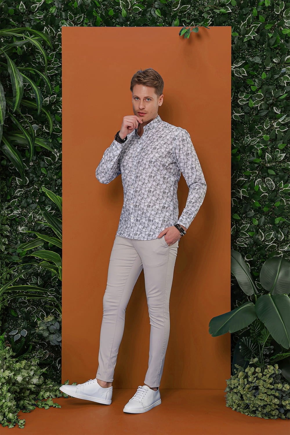 Slim Fit Pilesiz Yan Cepli Esnek %97 Pamuk Taş Chino Pantolon P 1112