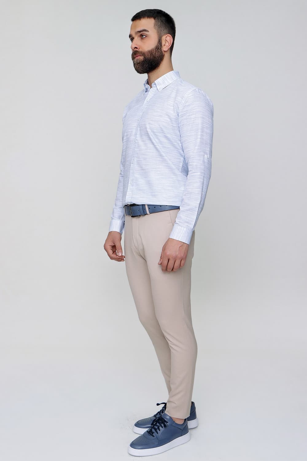 Slim Fit Pilesiz Yan Cepli Esnek Pamuklu Taş Pantolon P 1052
