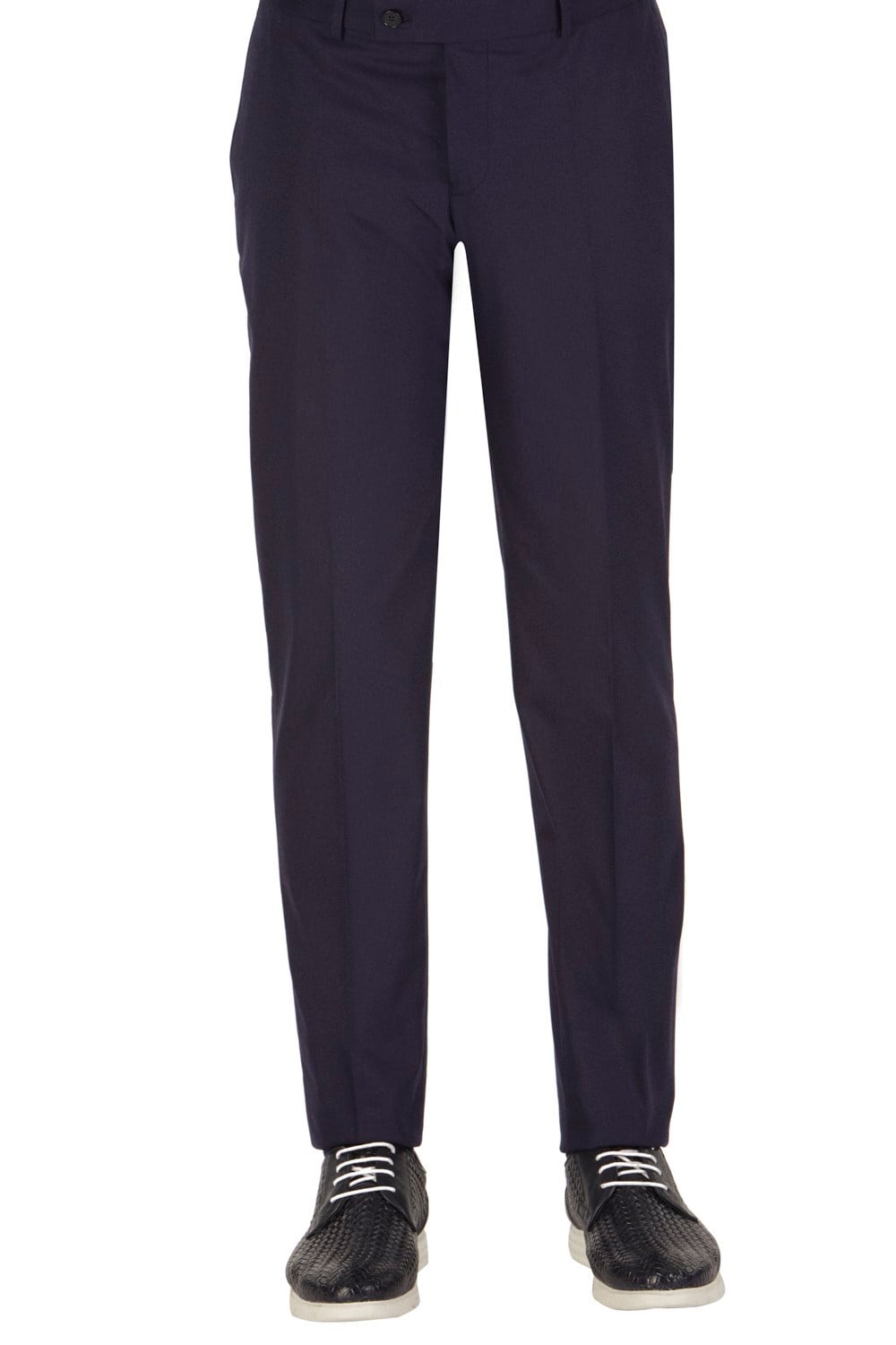 Slim Fit Pilesiz Yan Cepli Esnek Yünlü Lacivert Kumaş Pantolon P 1015