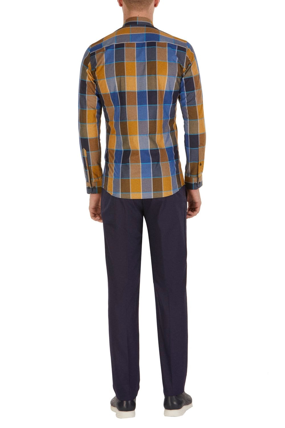Slim Fit Pilesiz Yan Cepli Esnek Yünlü Lacivert Kumaş Pantolon P 1015