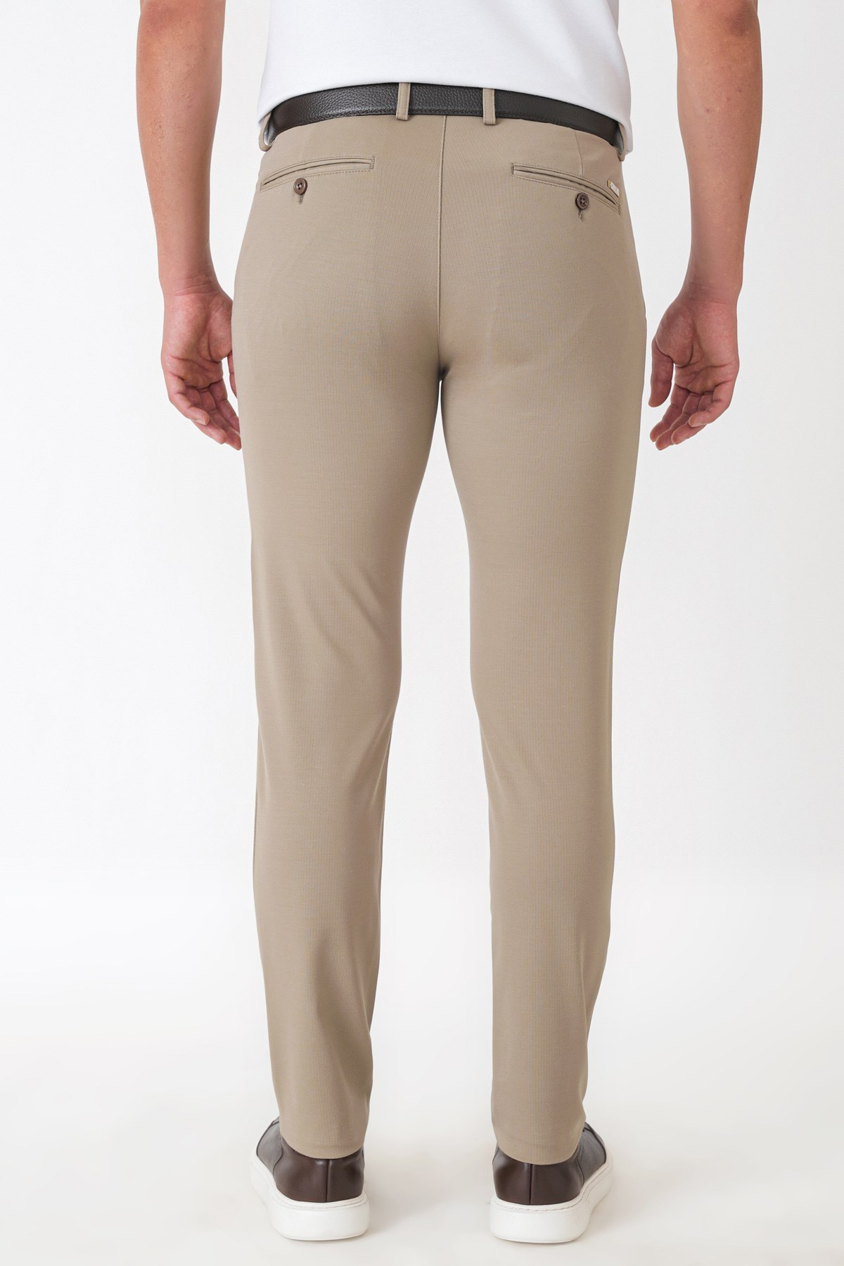 Slim Fit Rayon Karışımlı Esnek Pamuk Bej Pantolon P 1227