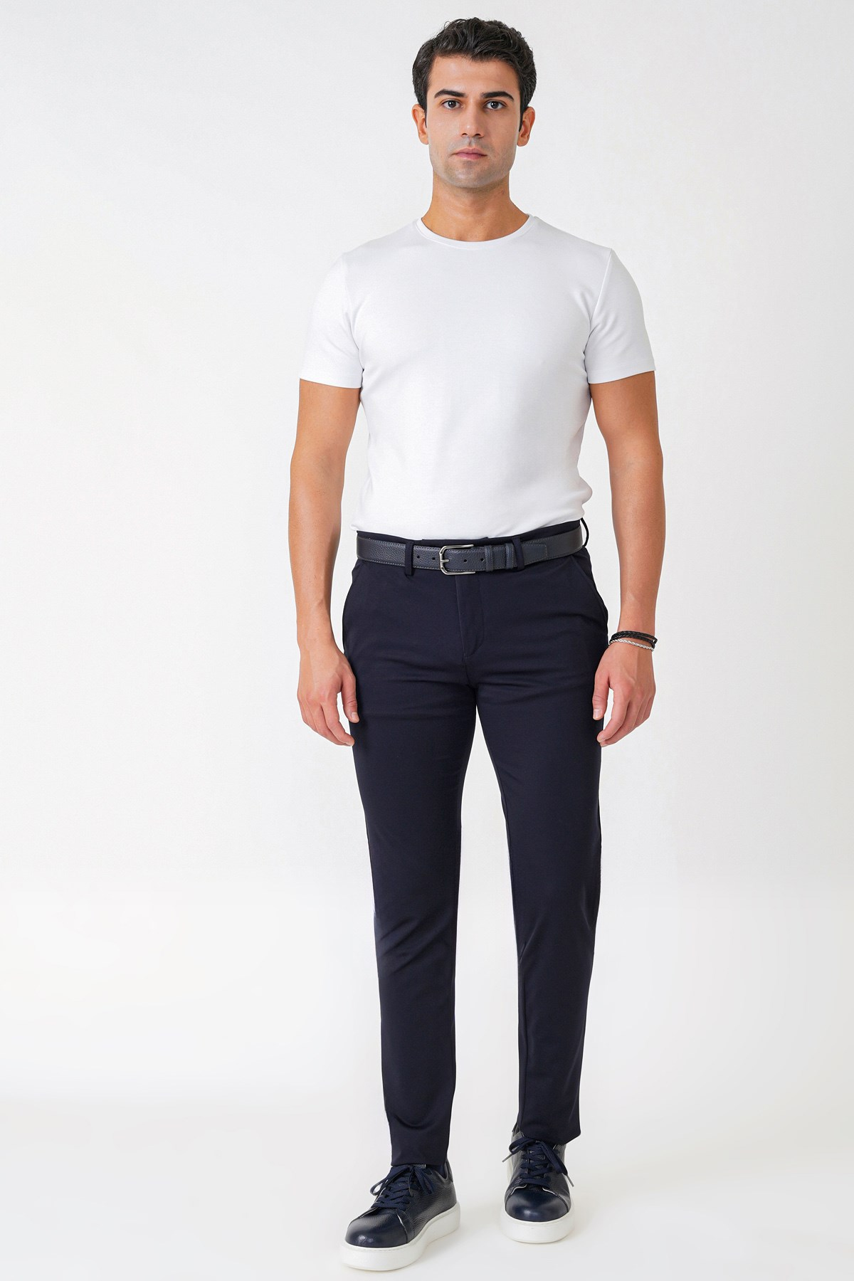 Slim Fit Rayon Karışımlı Esnek Pamuk Lacivert Pantolon P 1227