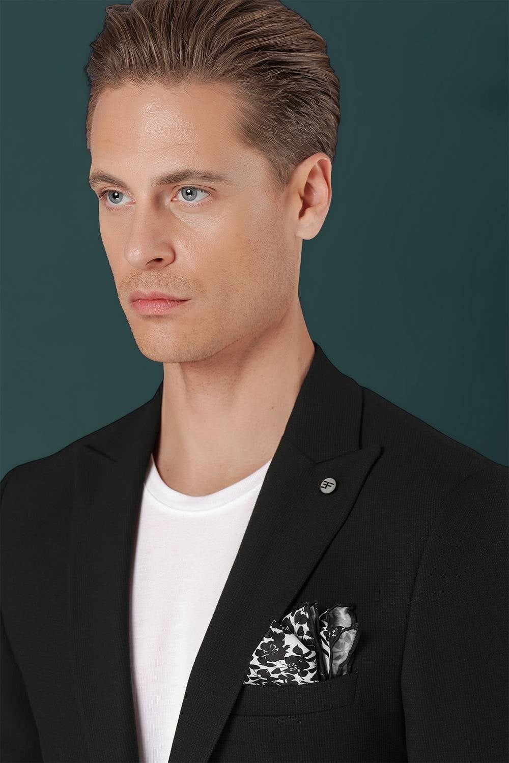 Slim Fit Sivri Yaka Esnek Pamuklu Dokulu Yeşil Blazer Ceket C 659