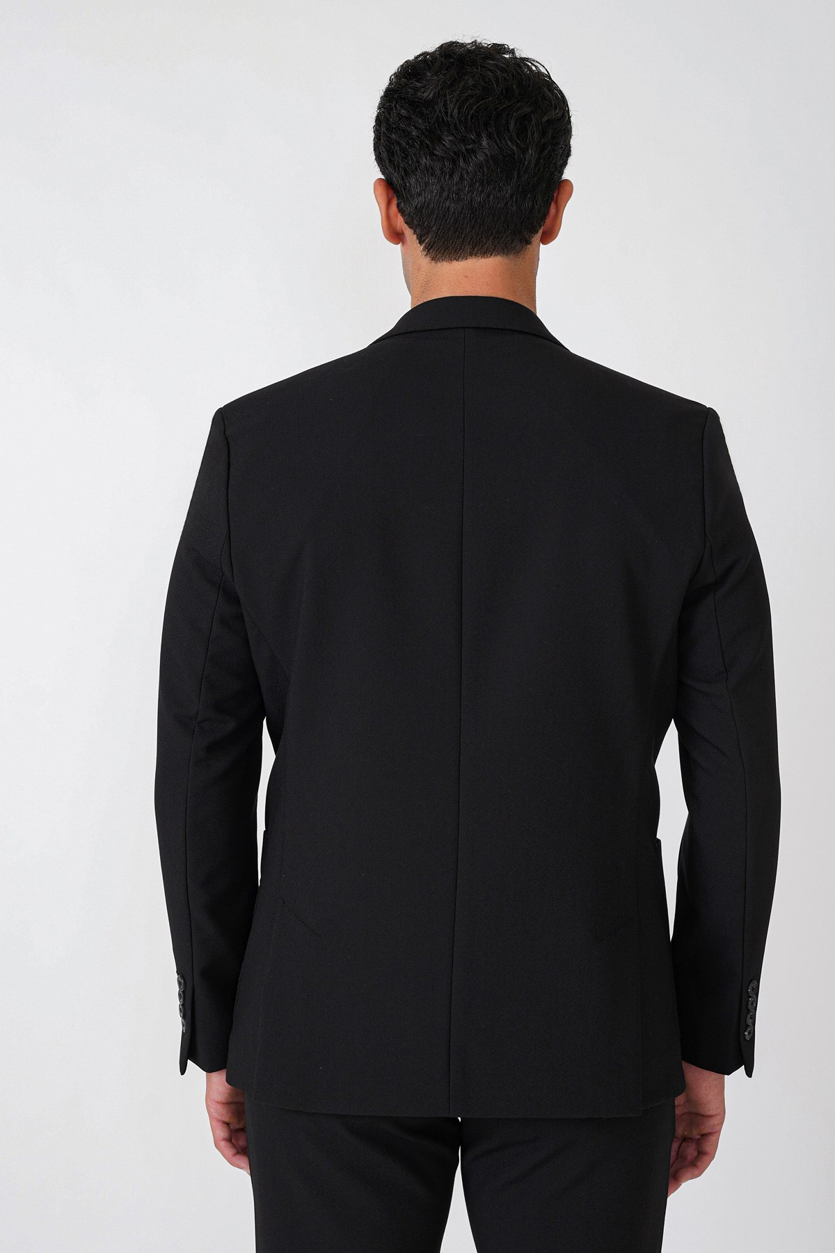 Slim Fit Torba Cep Esnek Pamuklu Siyah Ceket C 754