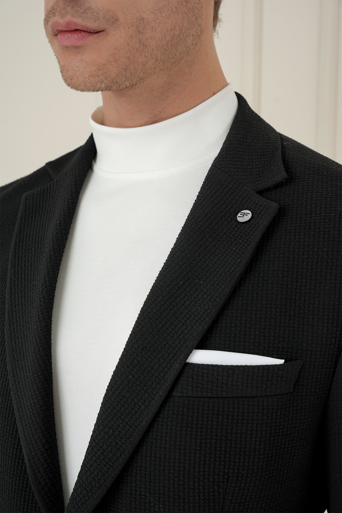 Slim Fit Torba Cepli Esnek Pamuklu Siyah Ceket C 694
