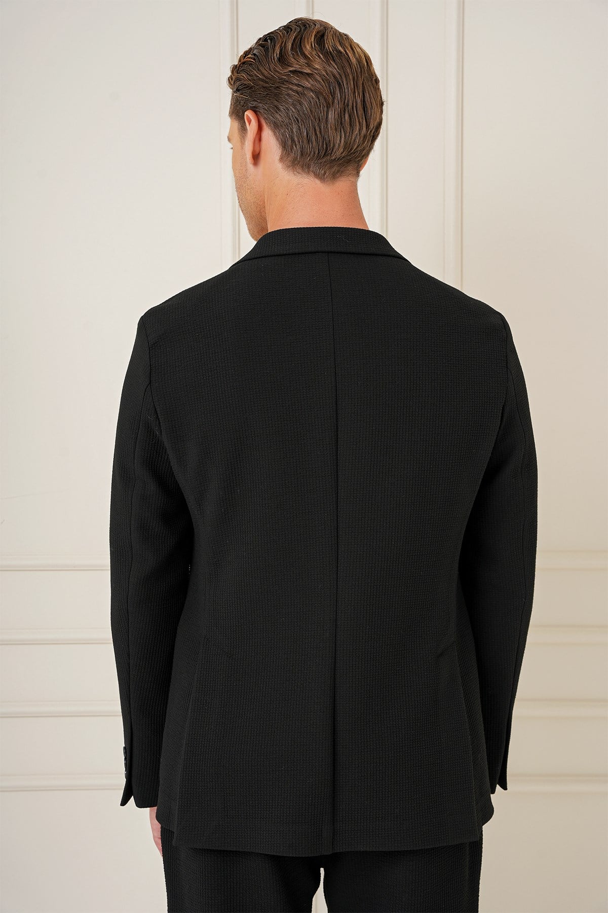 Slim Fit Torba Cepli Esnek Pamuklu Siyah Ceket C 694