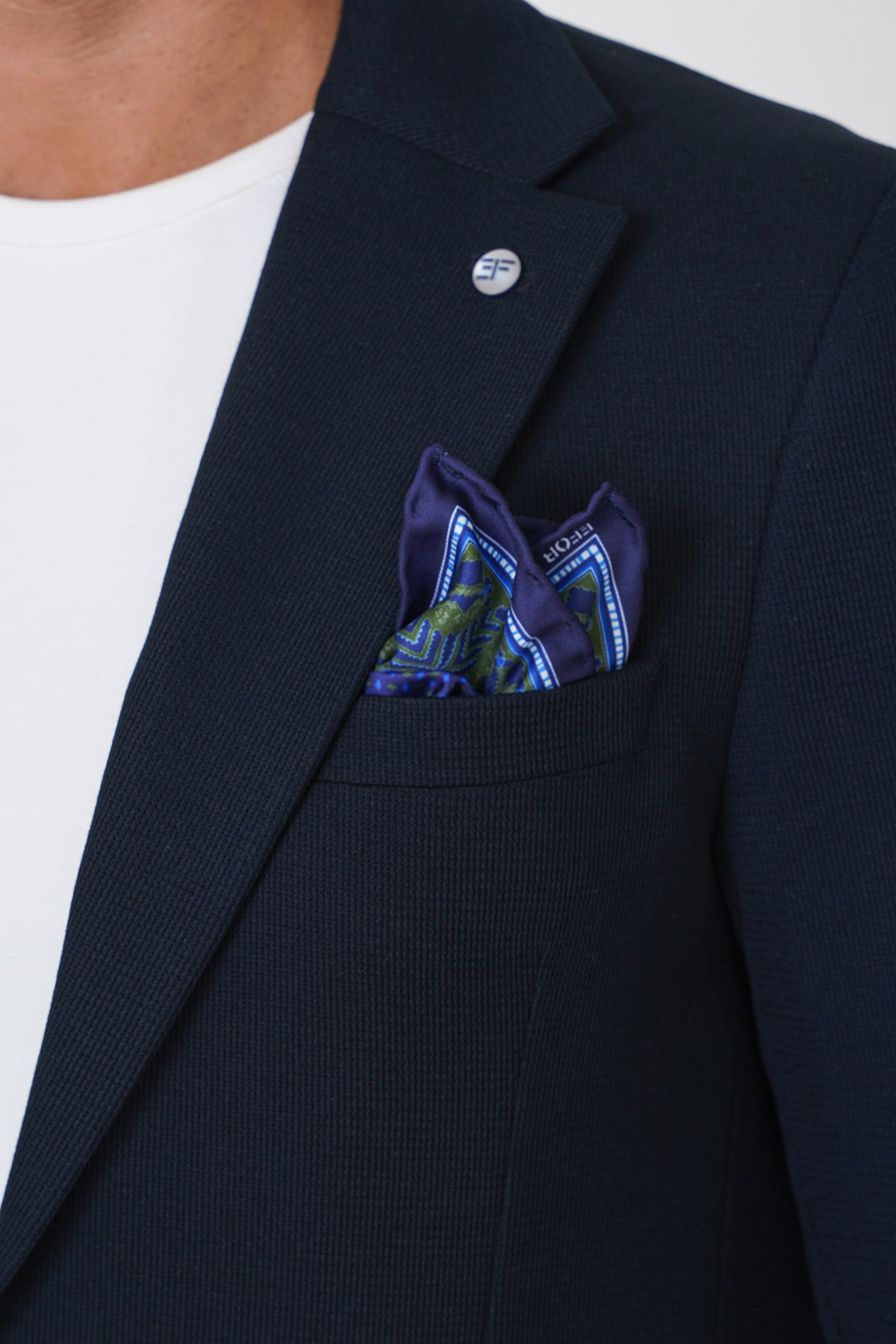 Slim Fit Torba Cepli Esnek Yünlü Lacivert Ceket C 745