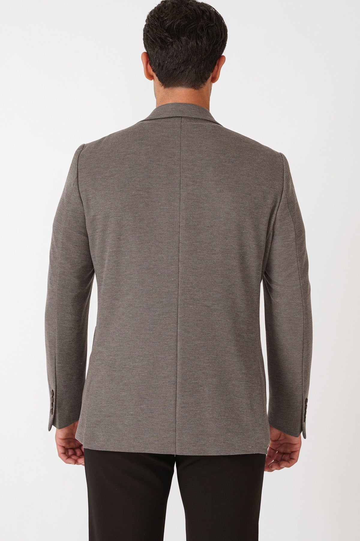 Slim Fit Torba Cepli Esnek Yünlü Vizon Ceket C 745