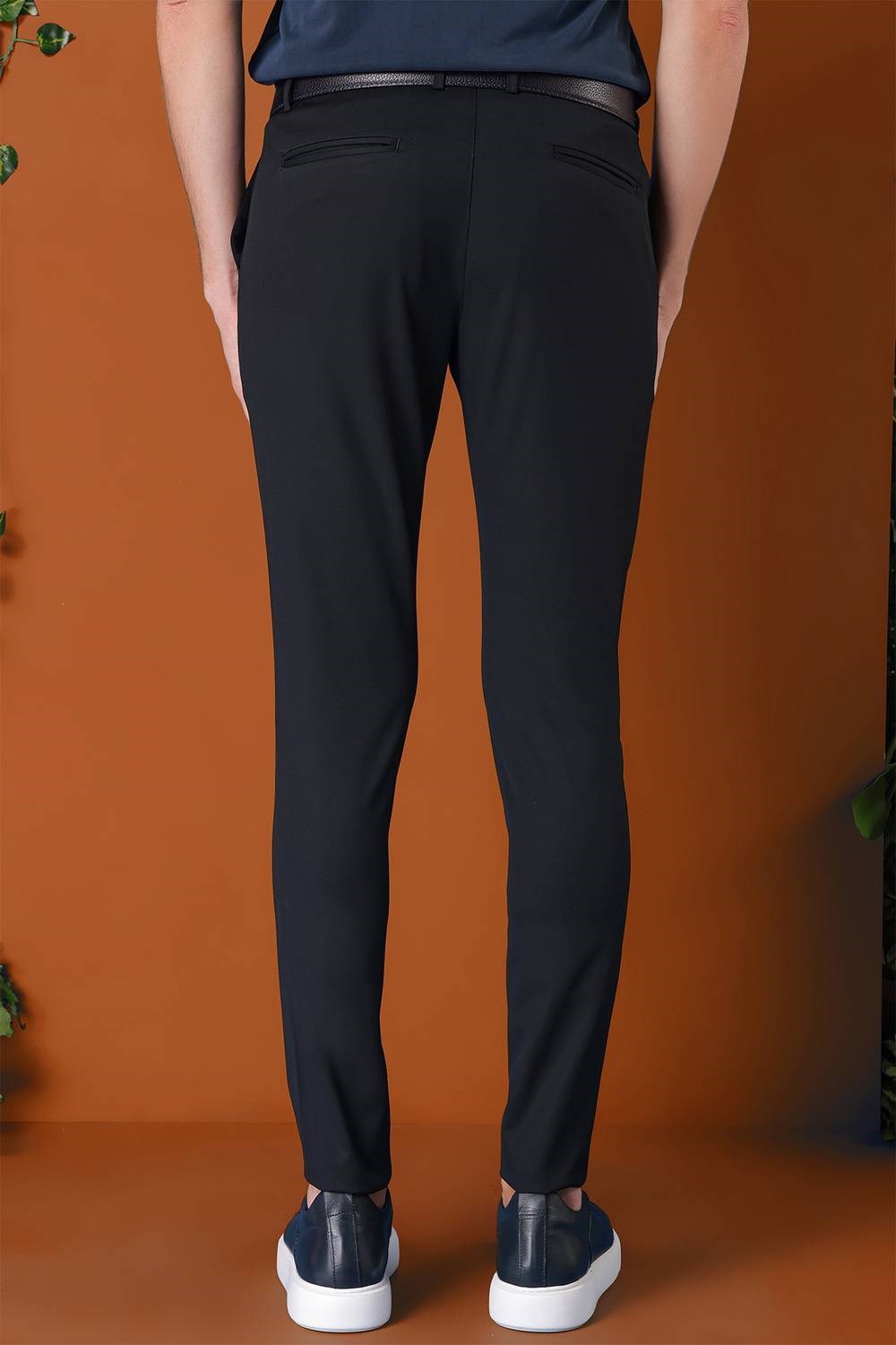 Slim Fit Yan Cep Esnek Pamuk Casual Lacivert Pantolon P 1147