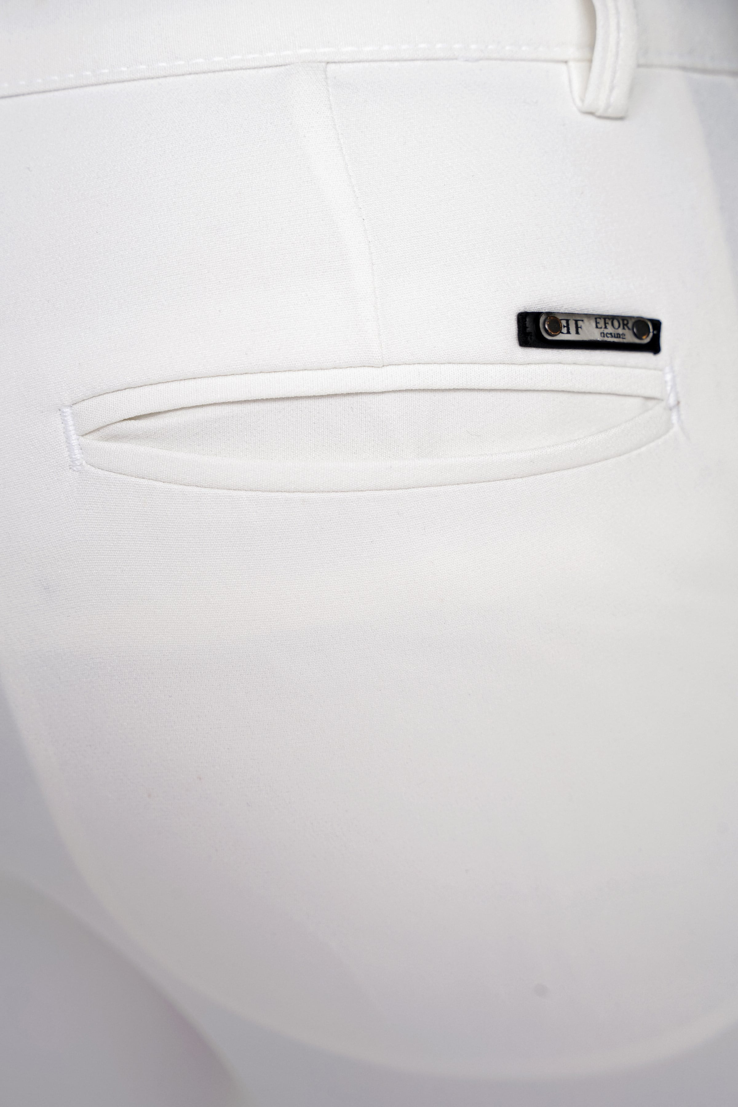 Slim Fit Yan Cep Esnek Pamuklu Beyaz Chino Pantolon P 1088