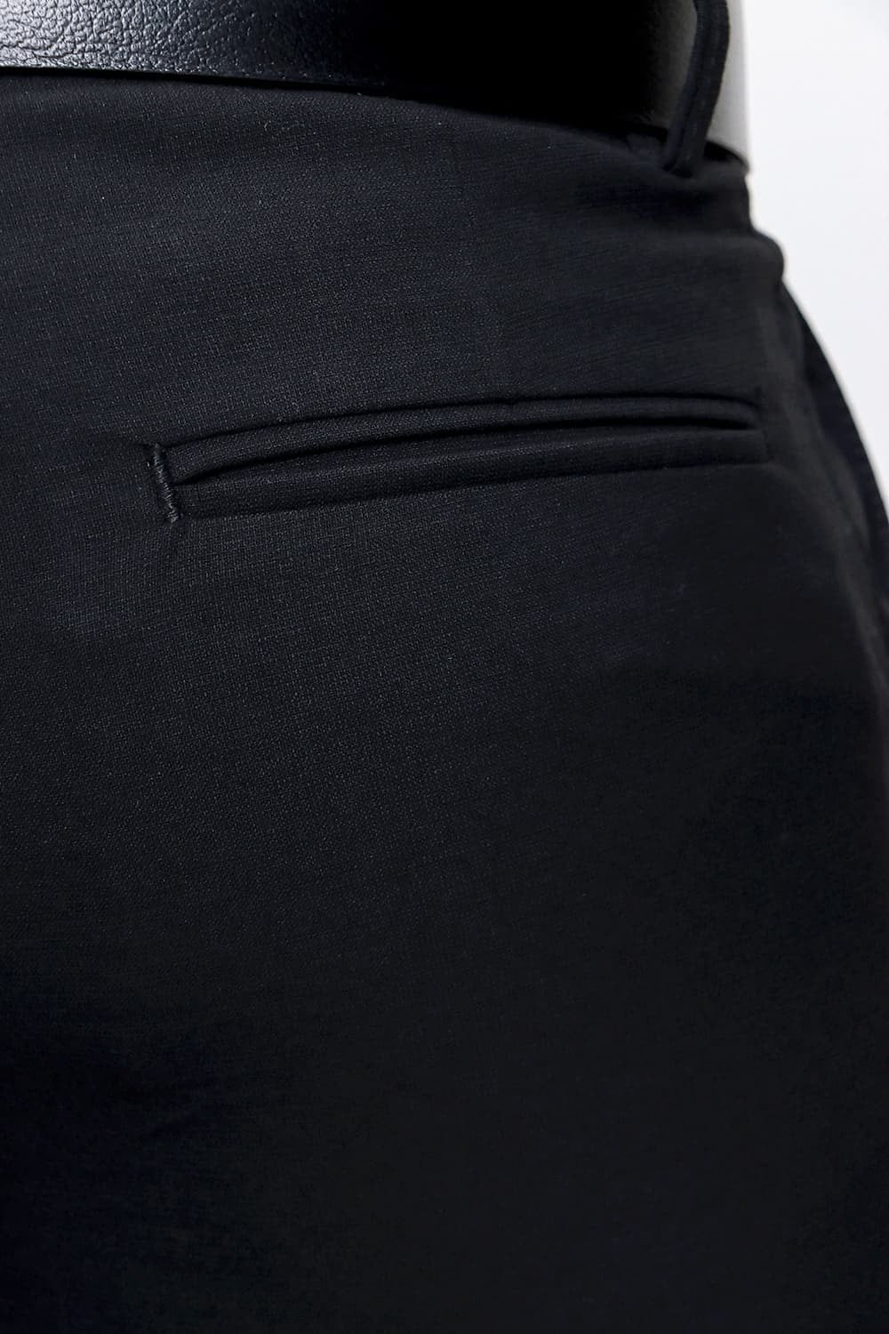Slim Fit Yan Cep Esnek Pamuklu Dokulu Siyah Pantolon P 1086
