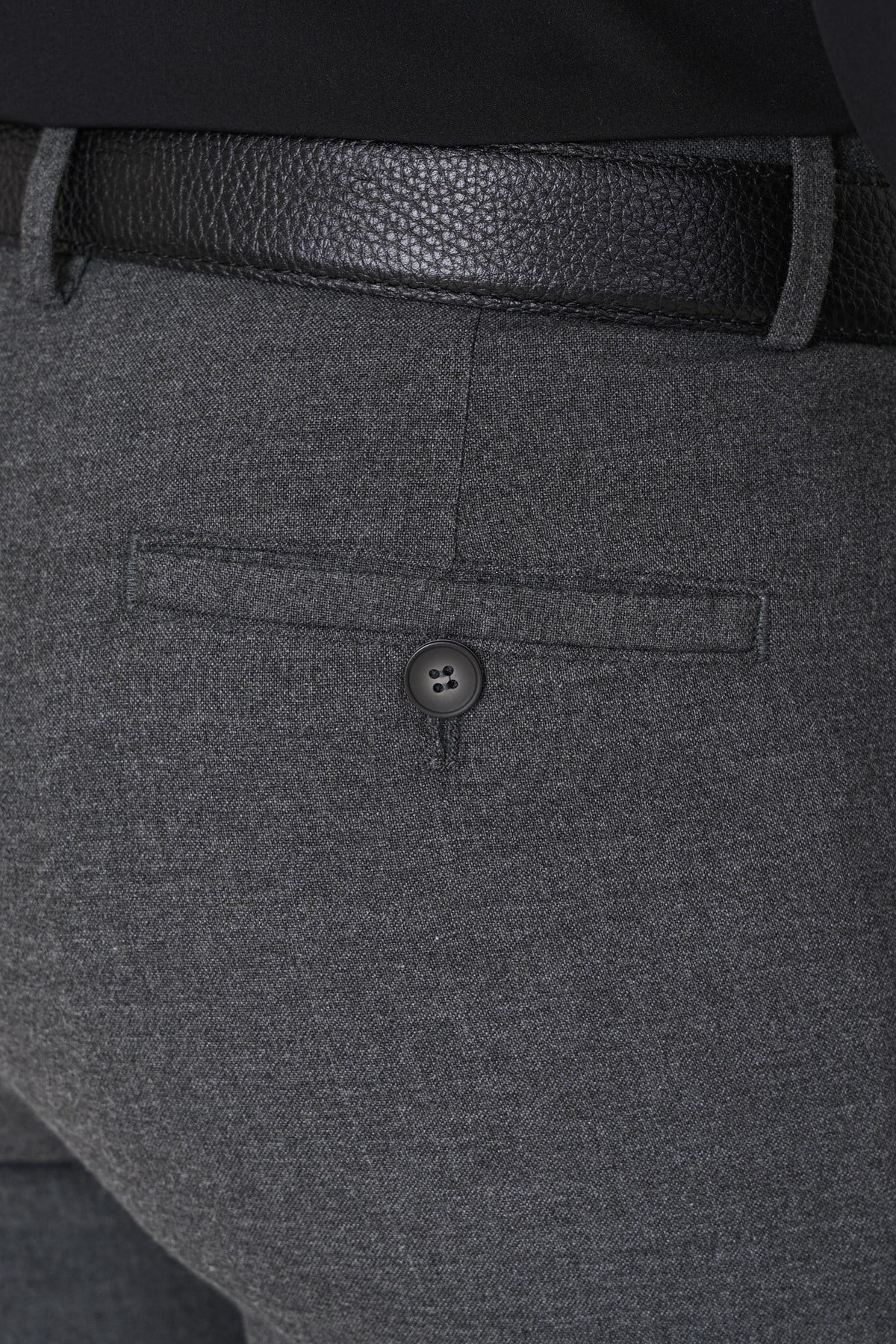 Slim Fit Yan Cep Esnek Yünlü Antrasit Pantolon P 1232