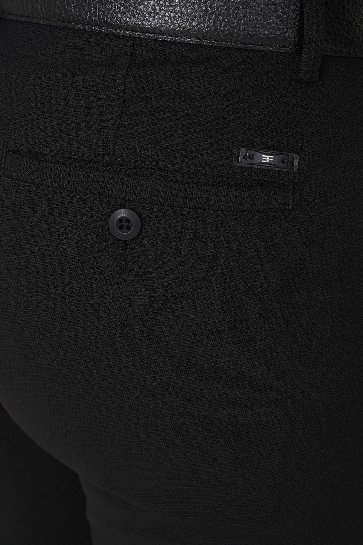 Slim Fit Yan Cep Esnek Yünlü Siyah Pantolon P 1232