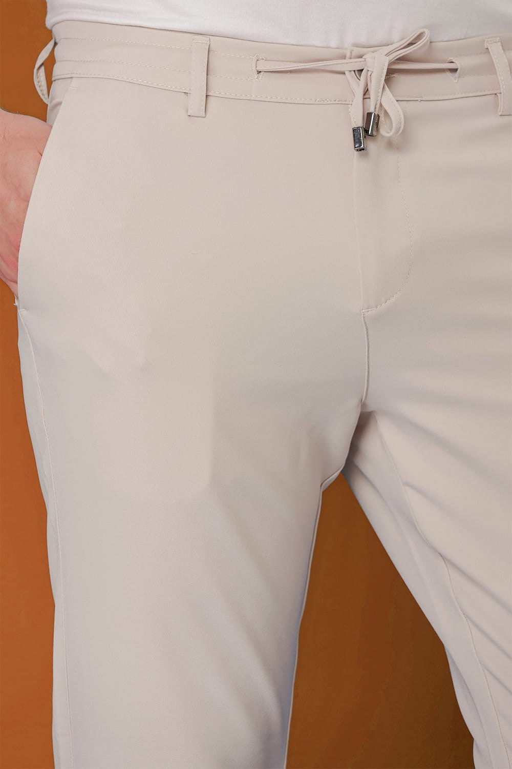 Slim Fit Yan Cepli Beli İpli Pamuklu Taş Jogger Pantolon ATP 030