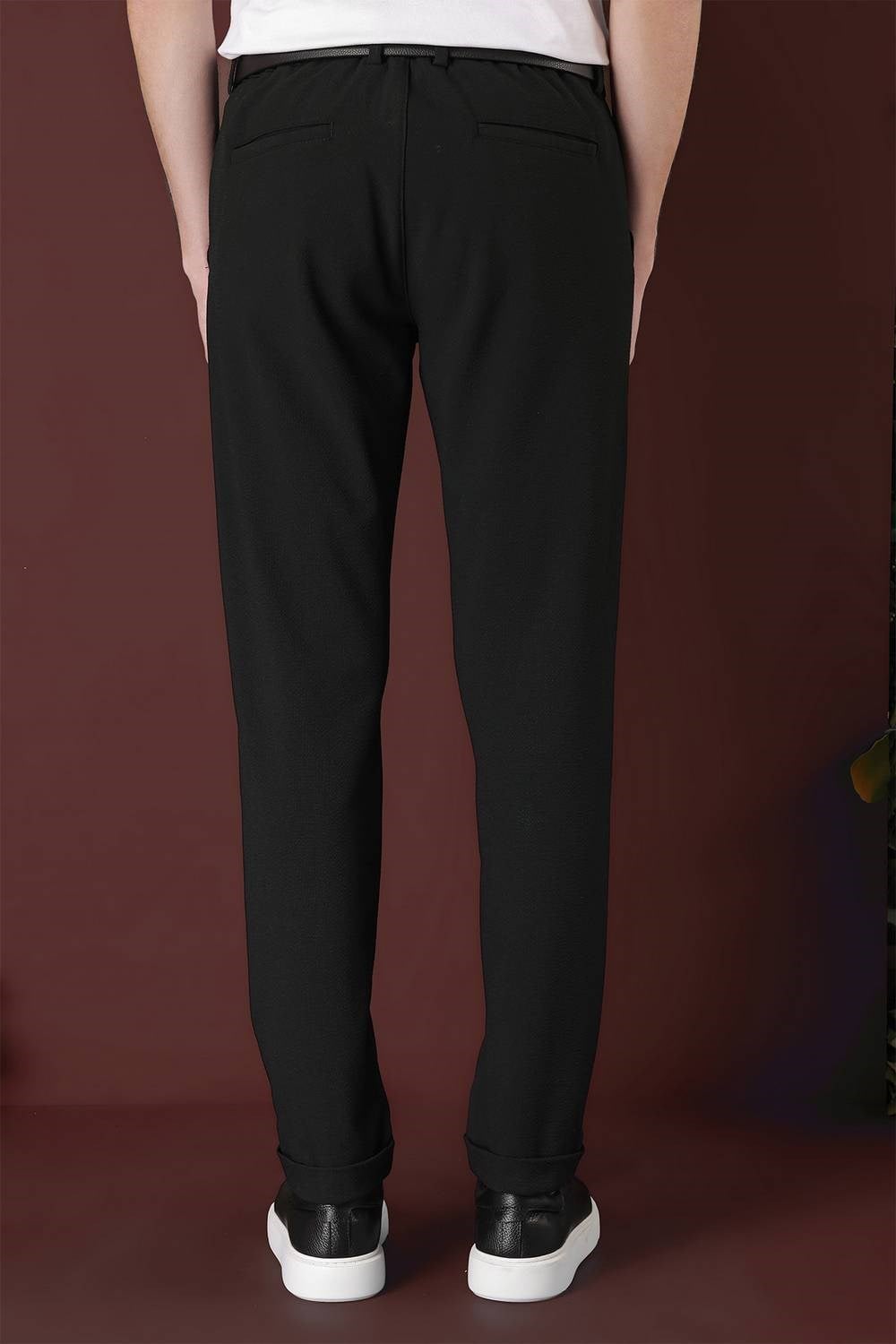 Slim Fit Yan Cepli Dokulu Esnek Koyu Yeşil Pantolon P 1139