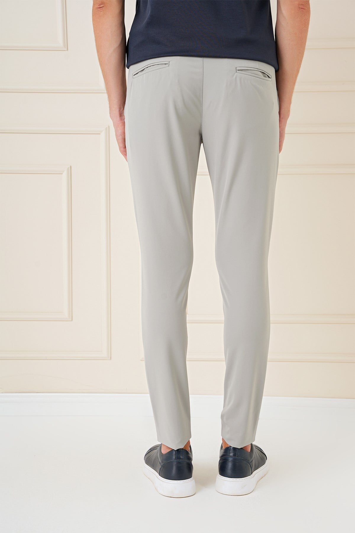 Slim Fit Yan Cepli Düz Esnek Pamuk Casual Çağla Pantolon P 1144