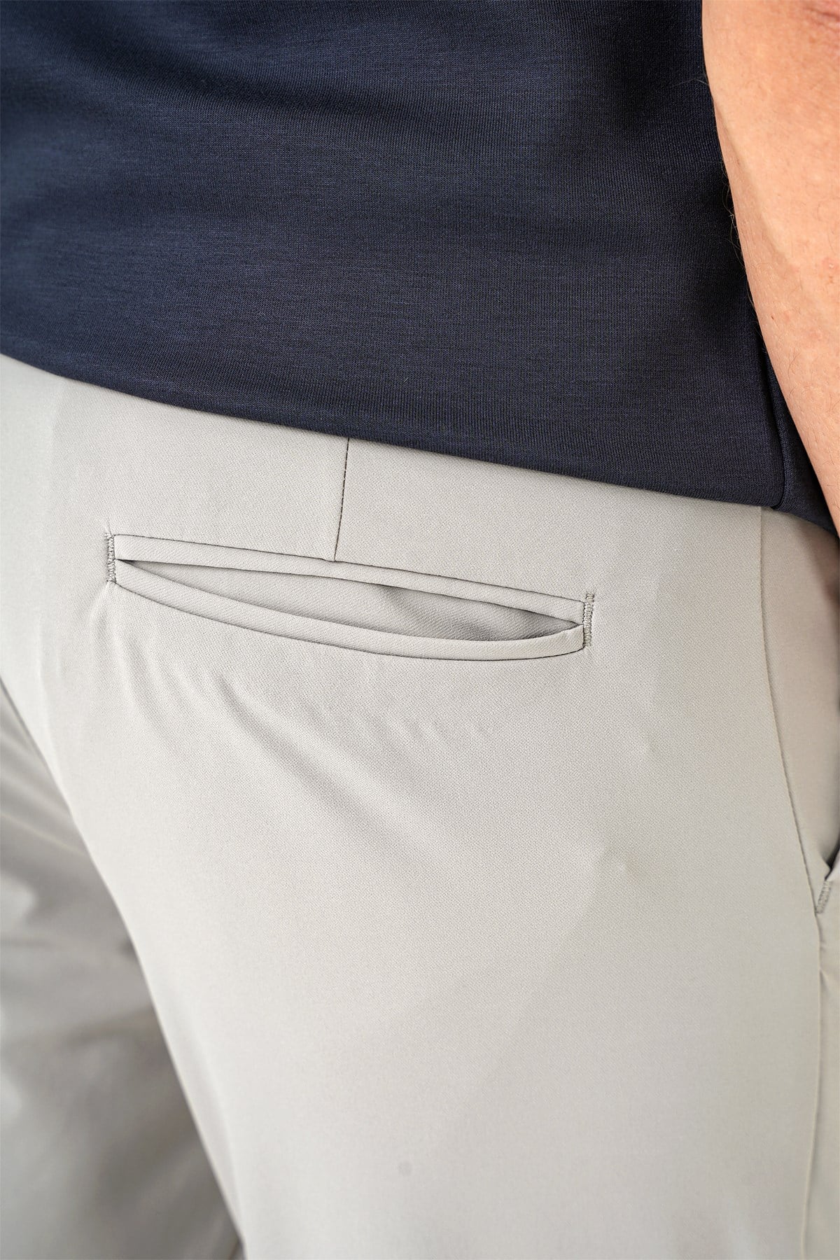 Slim Fit Yan Cepli Düz Esnek Pamuk Casual Çağla Pantolon P 1144