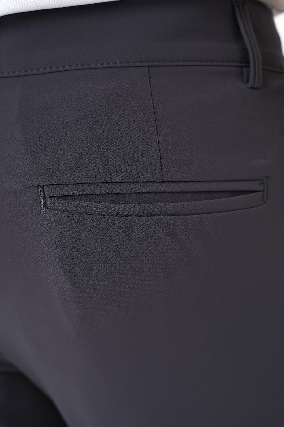 Slim Fit Yan Cepli Düz Esnek Pamuk Casual Koyu Füme Pantolon P 1144