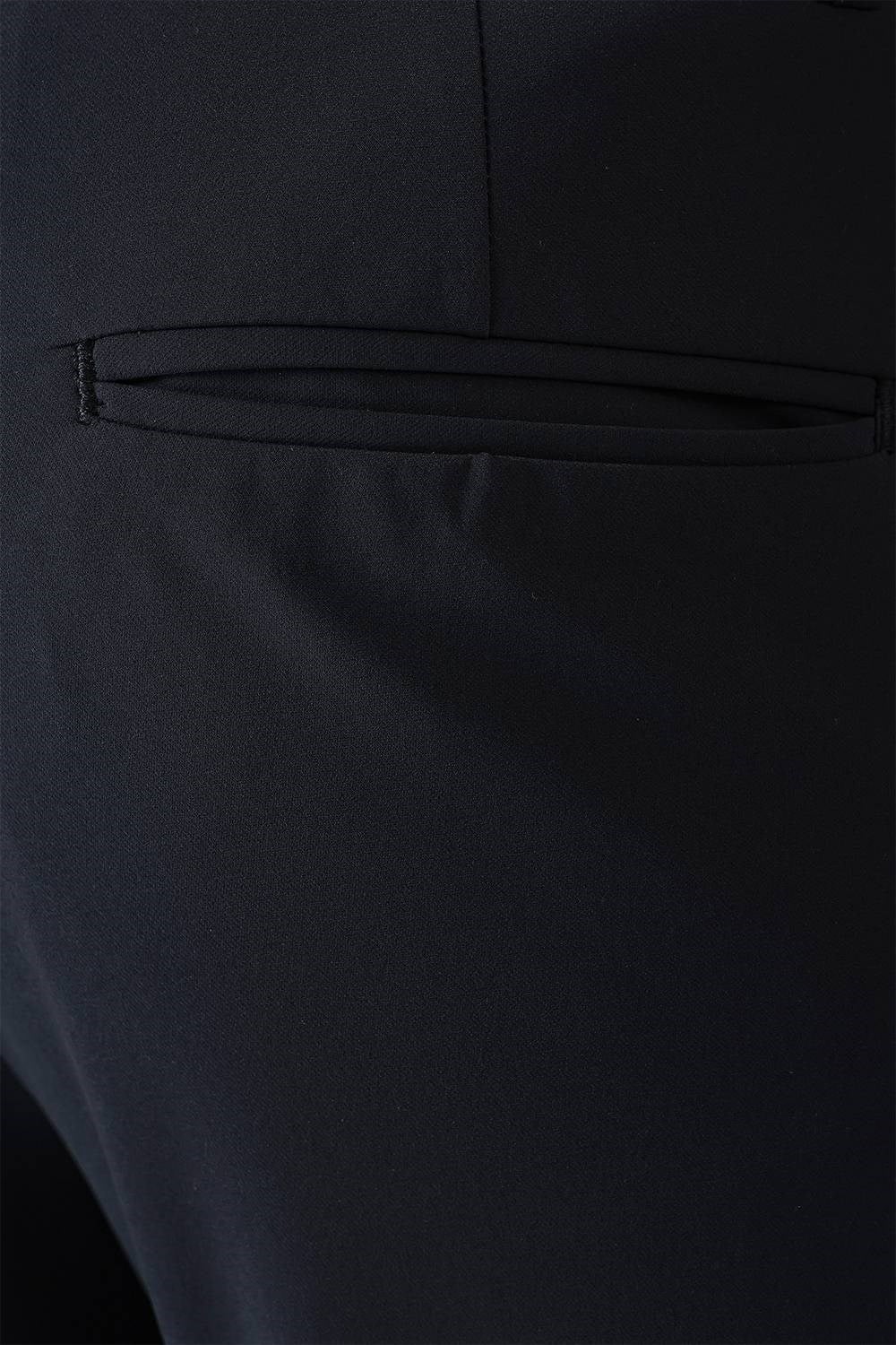 Slim Fit Yan Cepli Düz Esnek Pamuk Casual Lacivert Pantolon P 1144