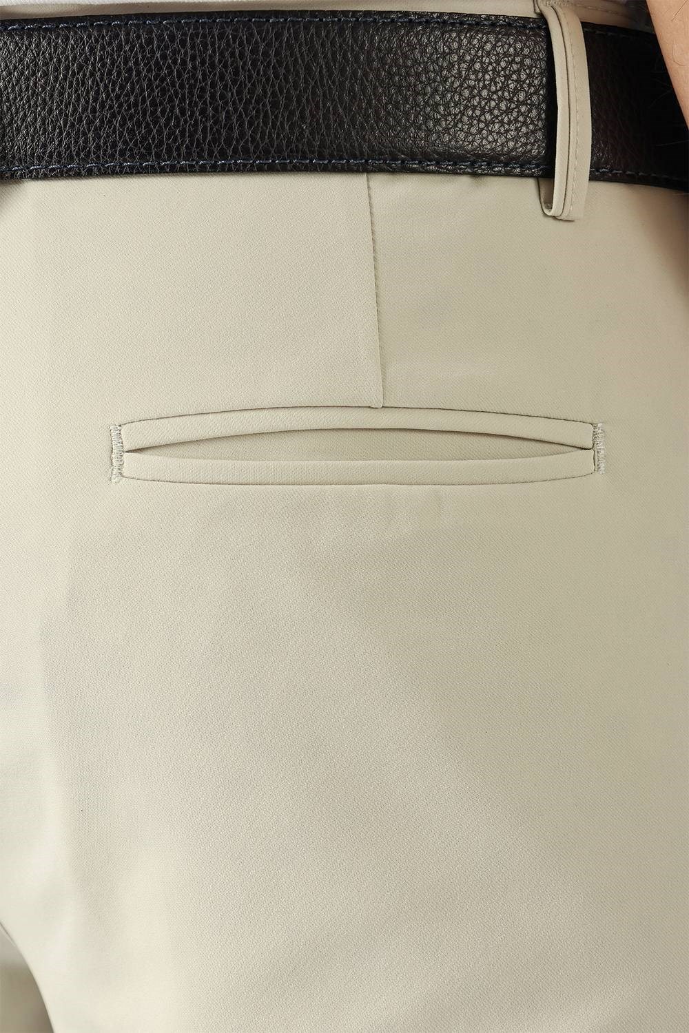 Slim Fit Yan Cepli Düz Esnek Pamuk Casual Taş Pantolon P 1144