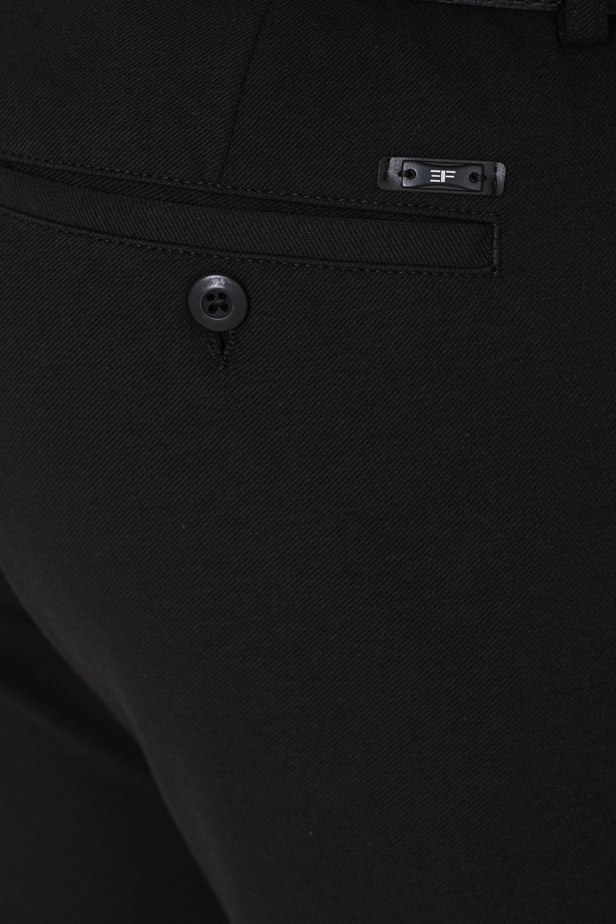Slim Fit Yan Cepli Esnek Tencel Karışımlı Siyah Pantolon P 1233
