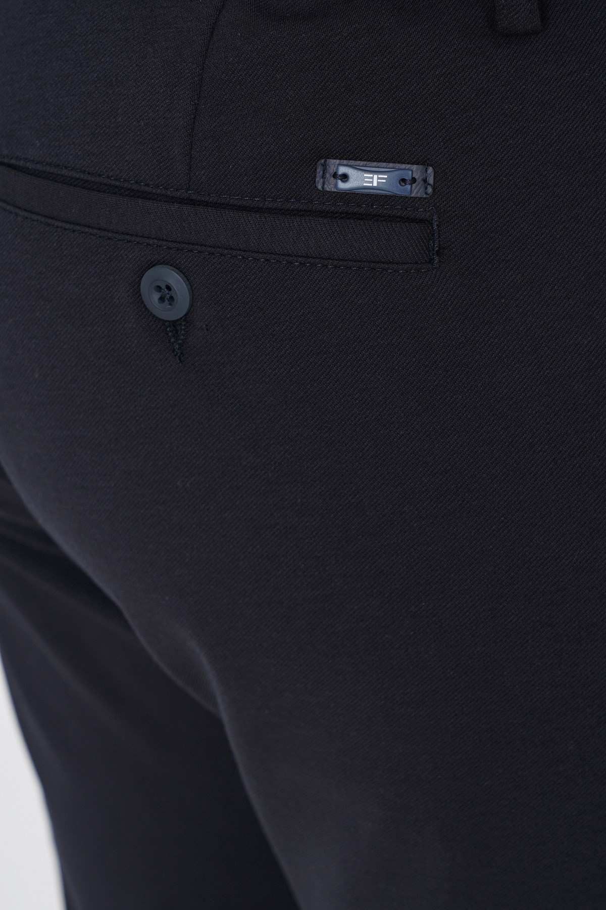 Slim Fit Yan Cepli Esnek Tencel Karışımlı Lacivert Pantolon P 1233