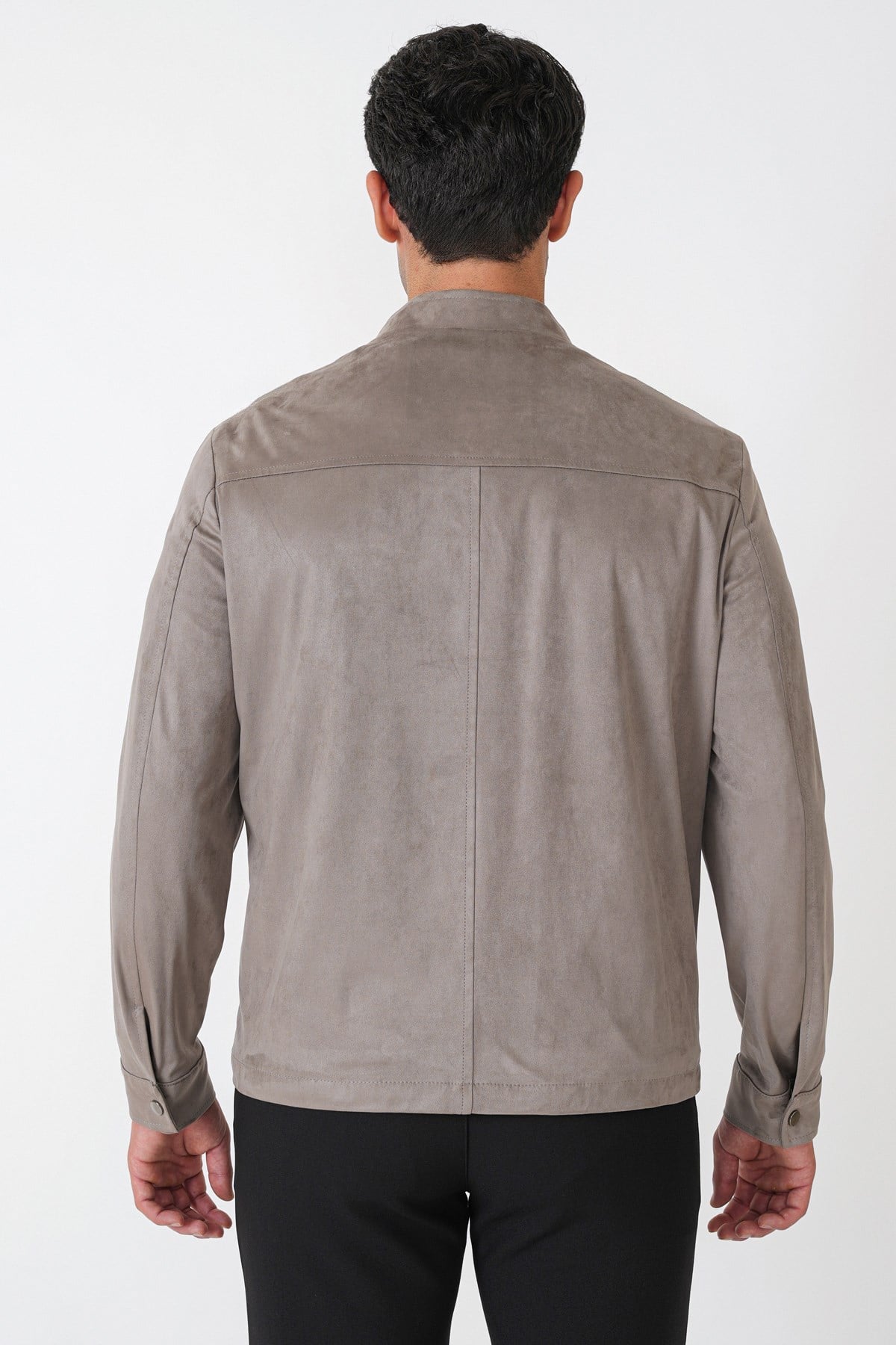 Slim Fit Yan Cepli Hakim Yaka Taş Süet Mont MT 187