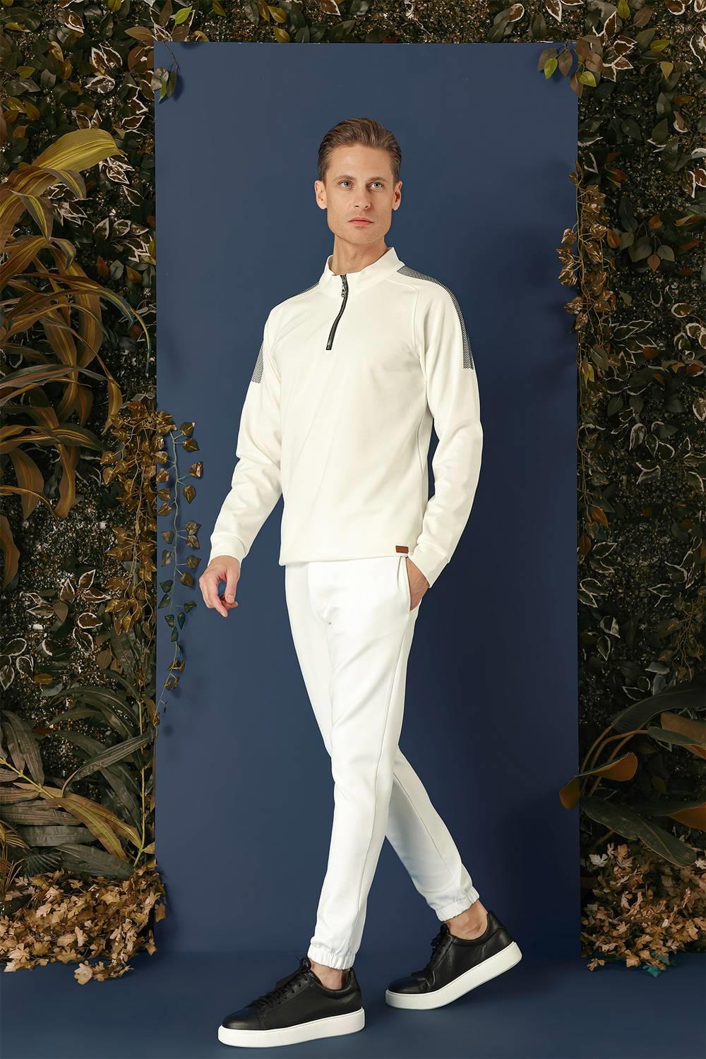 SWT 012 SWEA Slim Fit Ekru Spor 47 - Sweatshırt