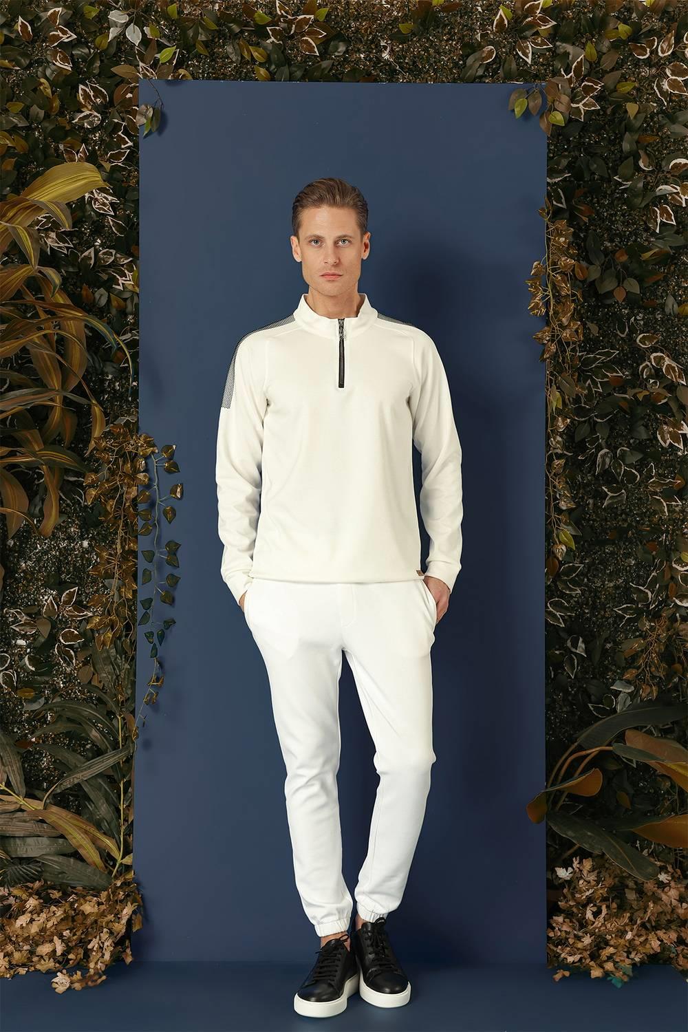 SWT 012 SWEA Slim Fit Ekru Spor 47 - Sweatshırt