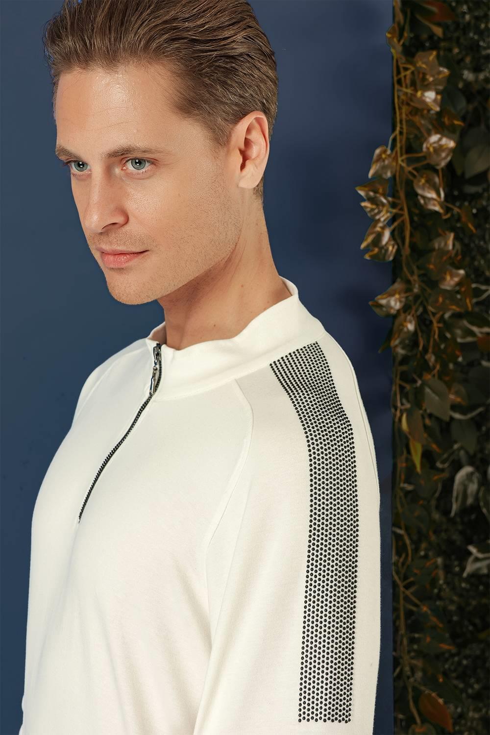 SWT 012 SWEA Slim Fit Ekru Spor 47 - Sweatshırt