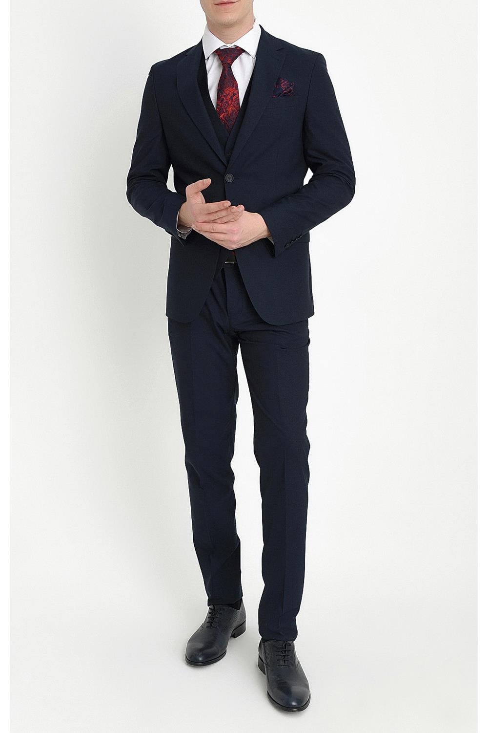 TK 784 Slim Fit Lacivert Klasik Takım Elbise