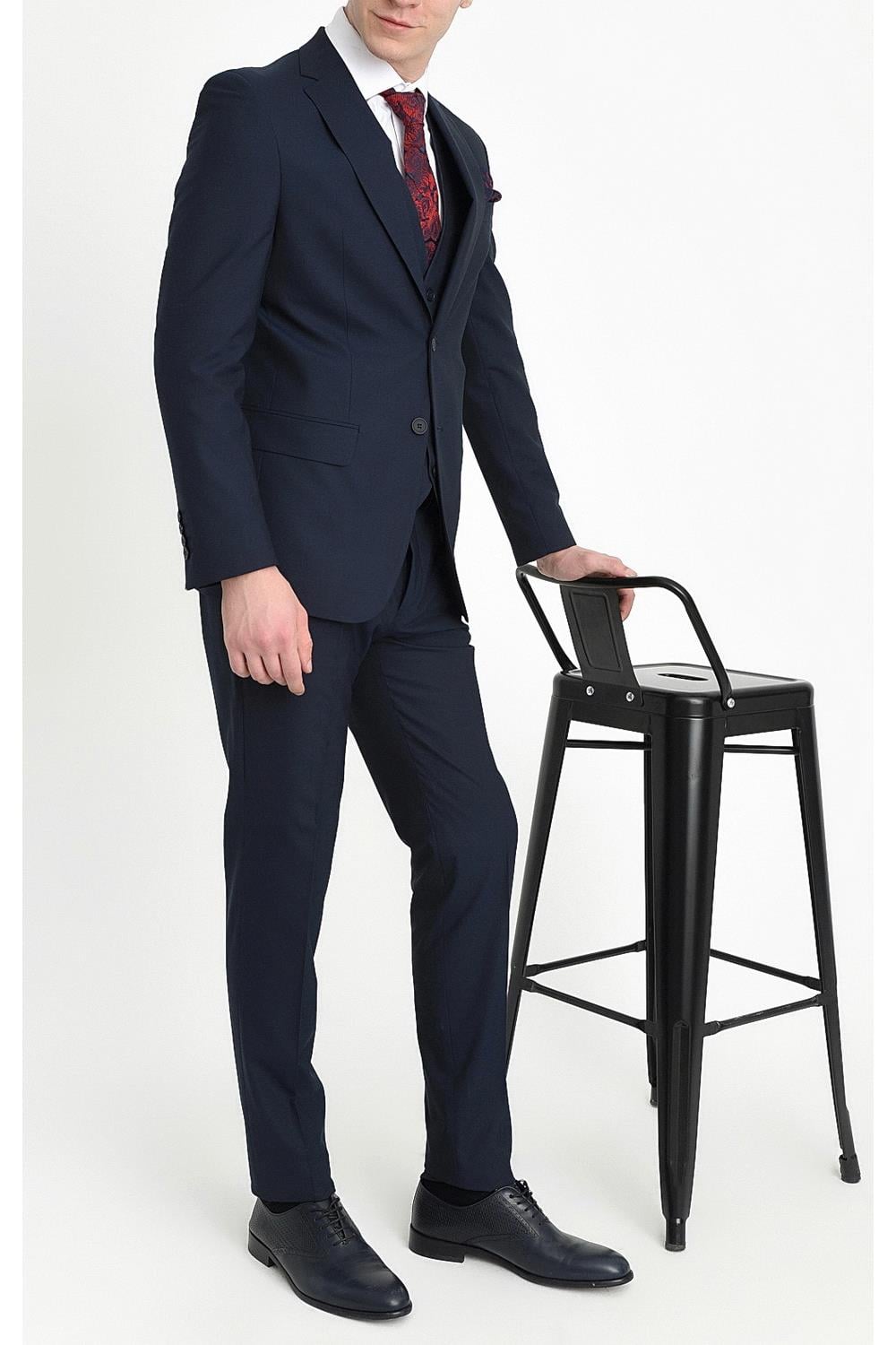 TK 784 Slim Fit Lacivert Klasik Takım Elbise