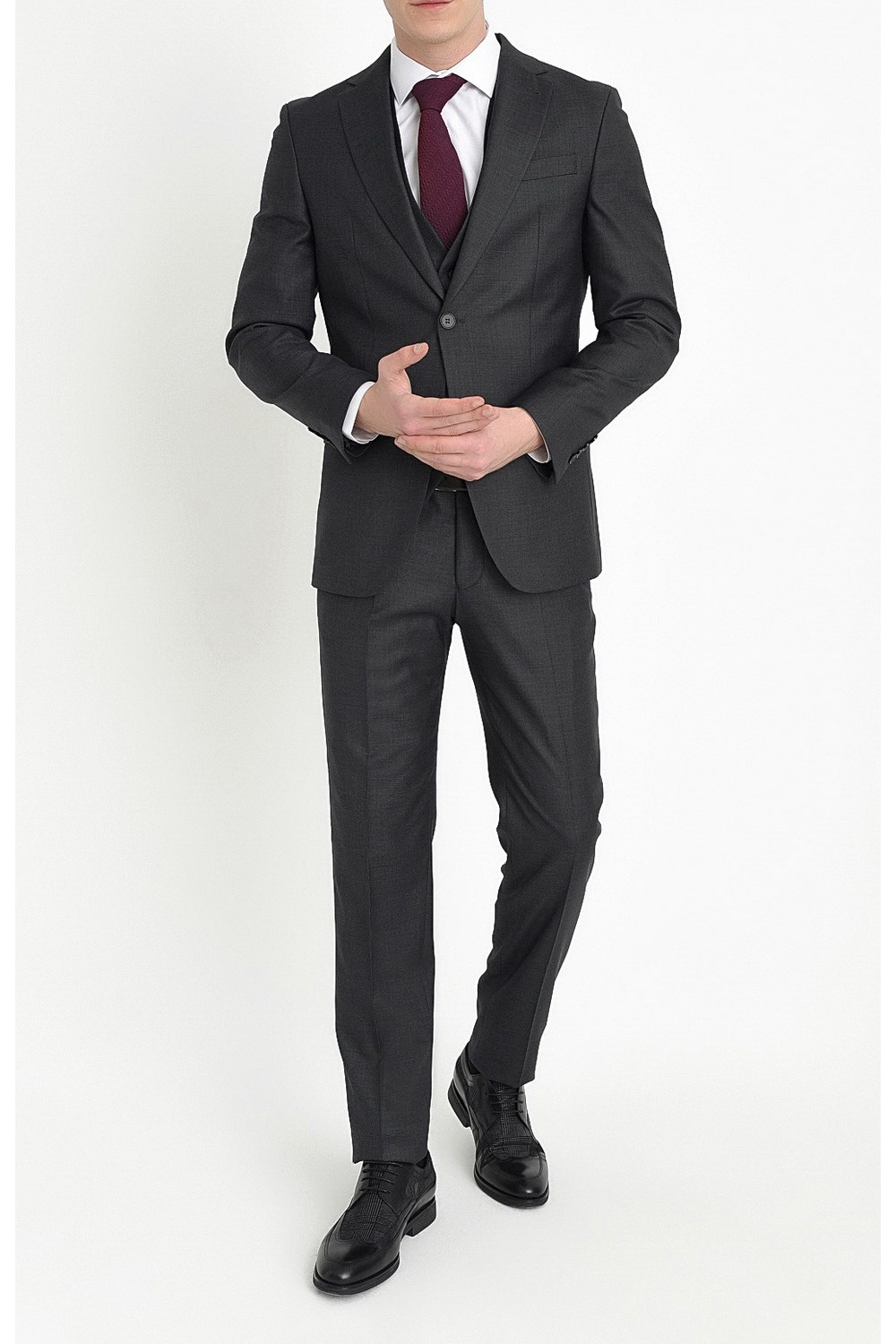 TK 786 Slim Fit Antrasit Klasik Takım Elbise