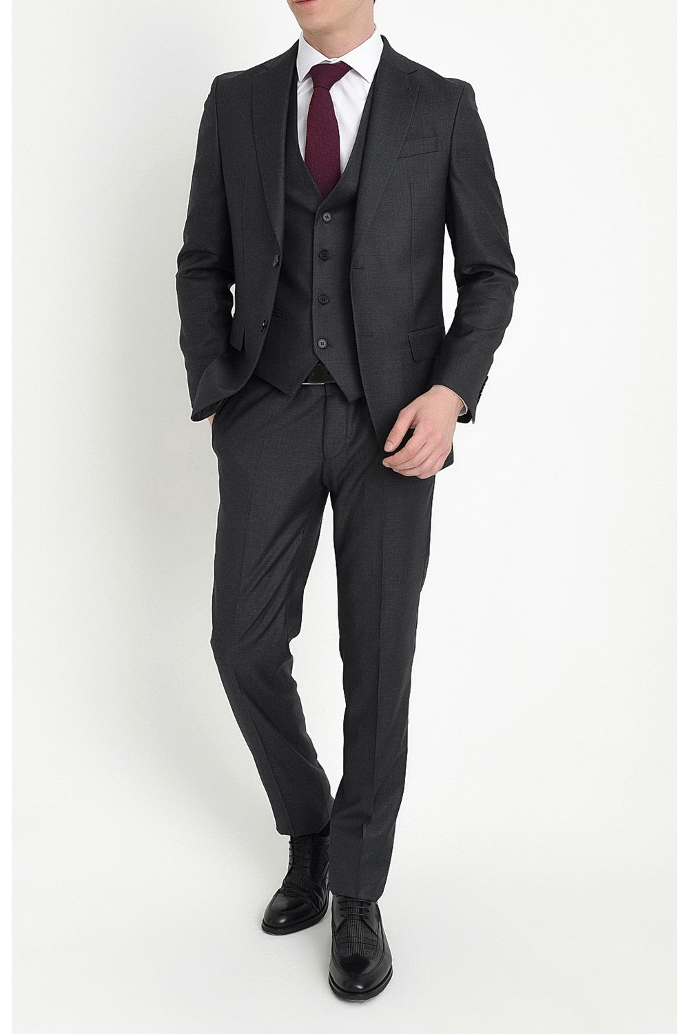 TK 786 Slim Fit Antrasit Klasik Takım Elbise