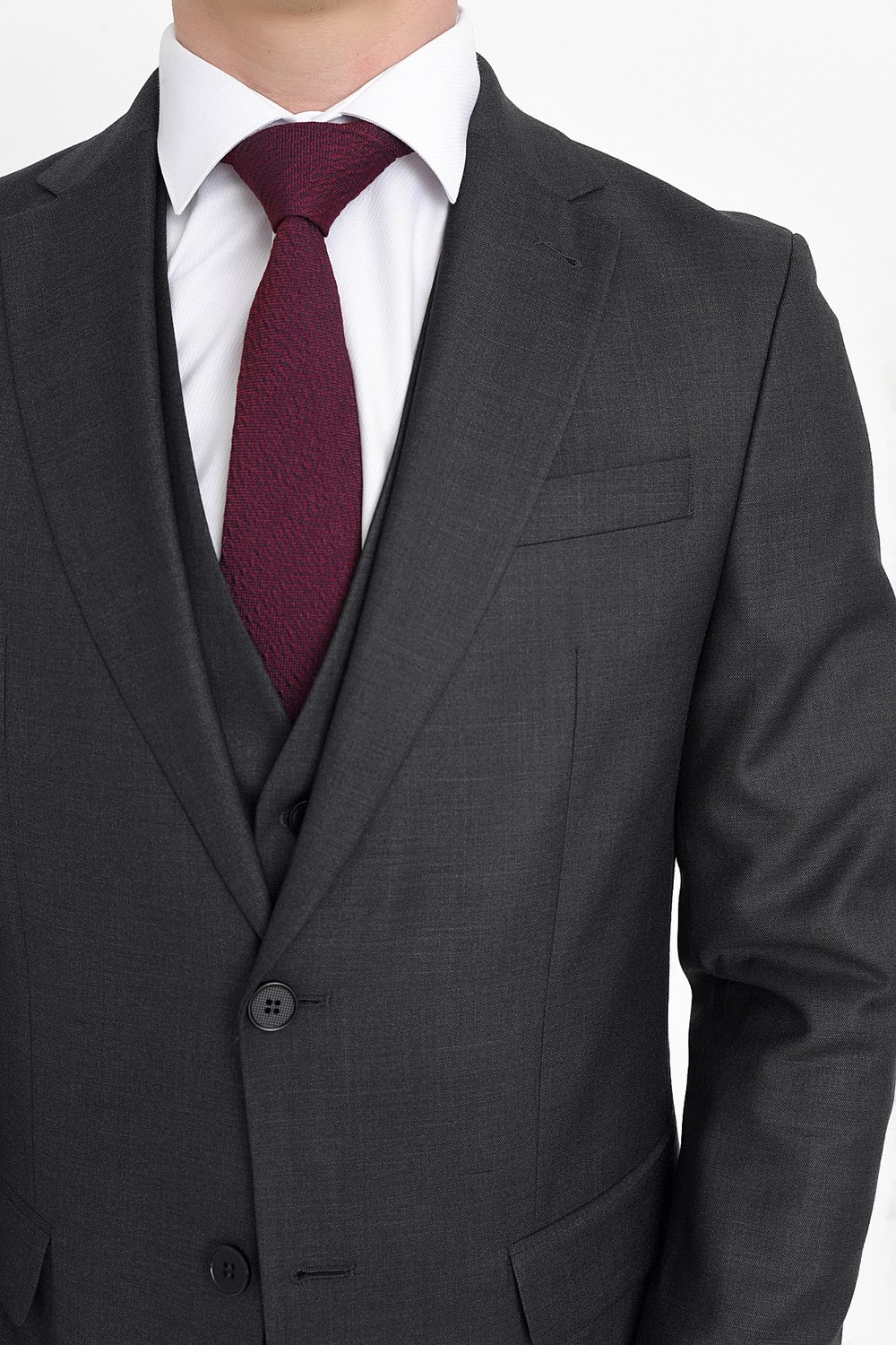TK 786 Slim Fit Antrasit Klasik Takım Elbise