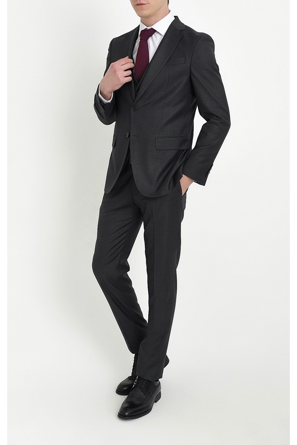 TK 786 Slim Fit Antrasit Klasik Takım Elbise