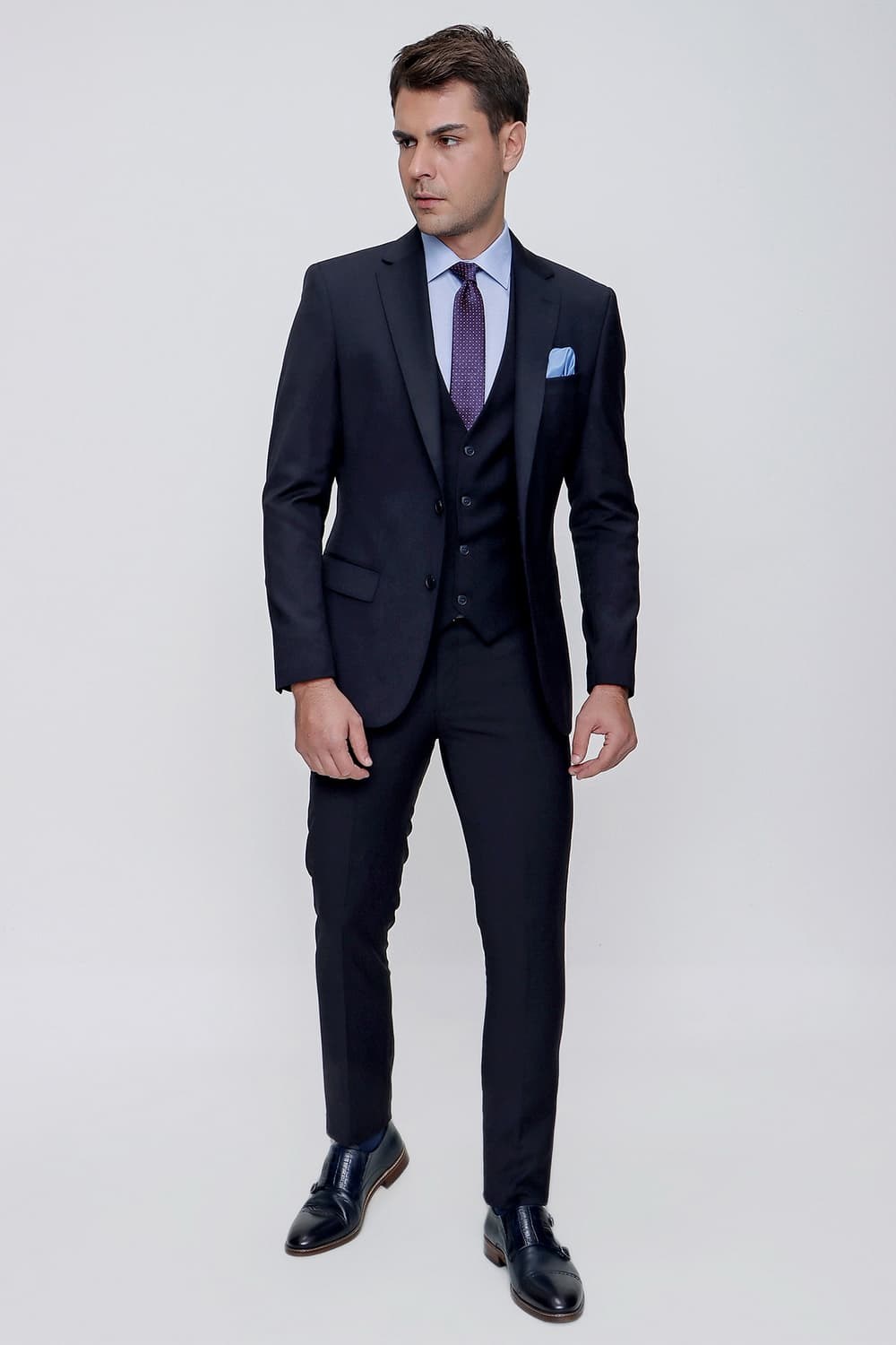 TK 841 Slim Fit Lacivert Klasik Takım Elbise