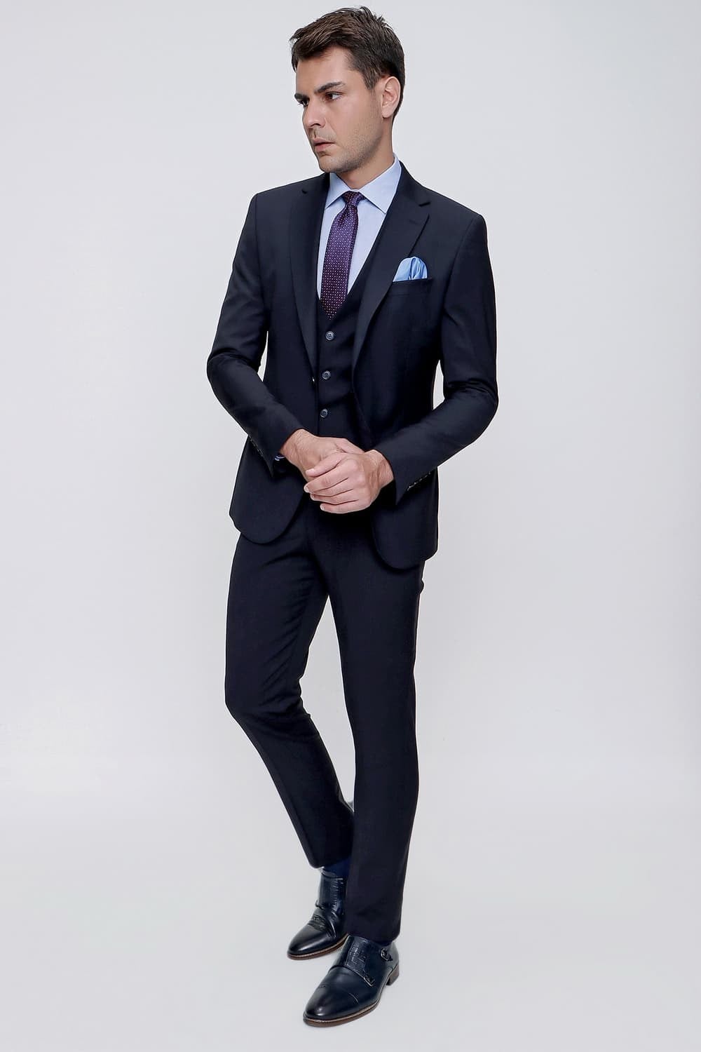 TK 841 Slim Fit Lacivert Klasik Takım Elbise