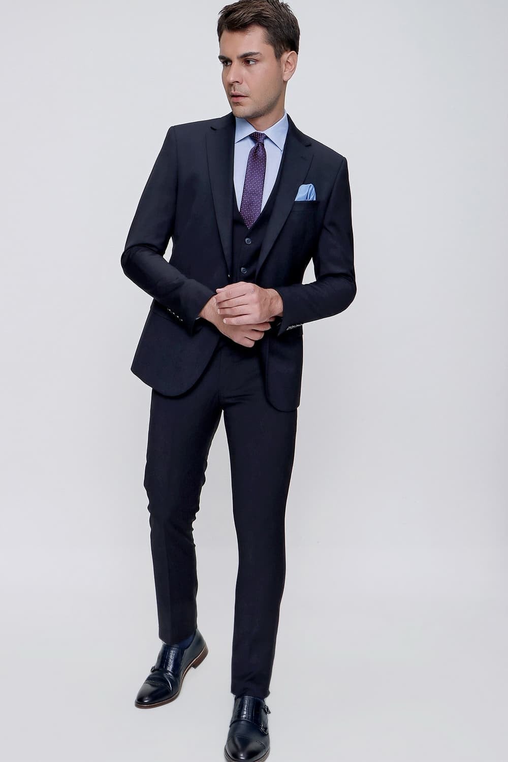 TK 841 Slim Fit Lacivert Klasik Takım Elbise