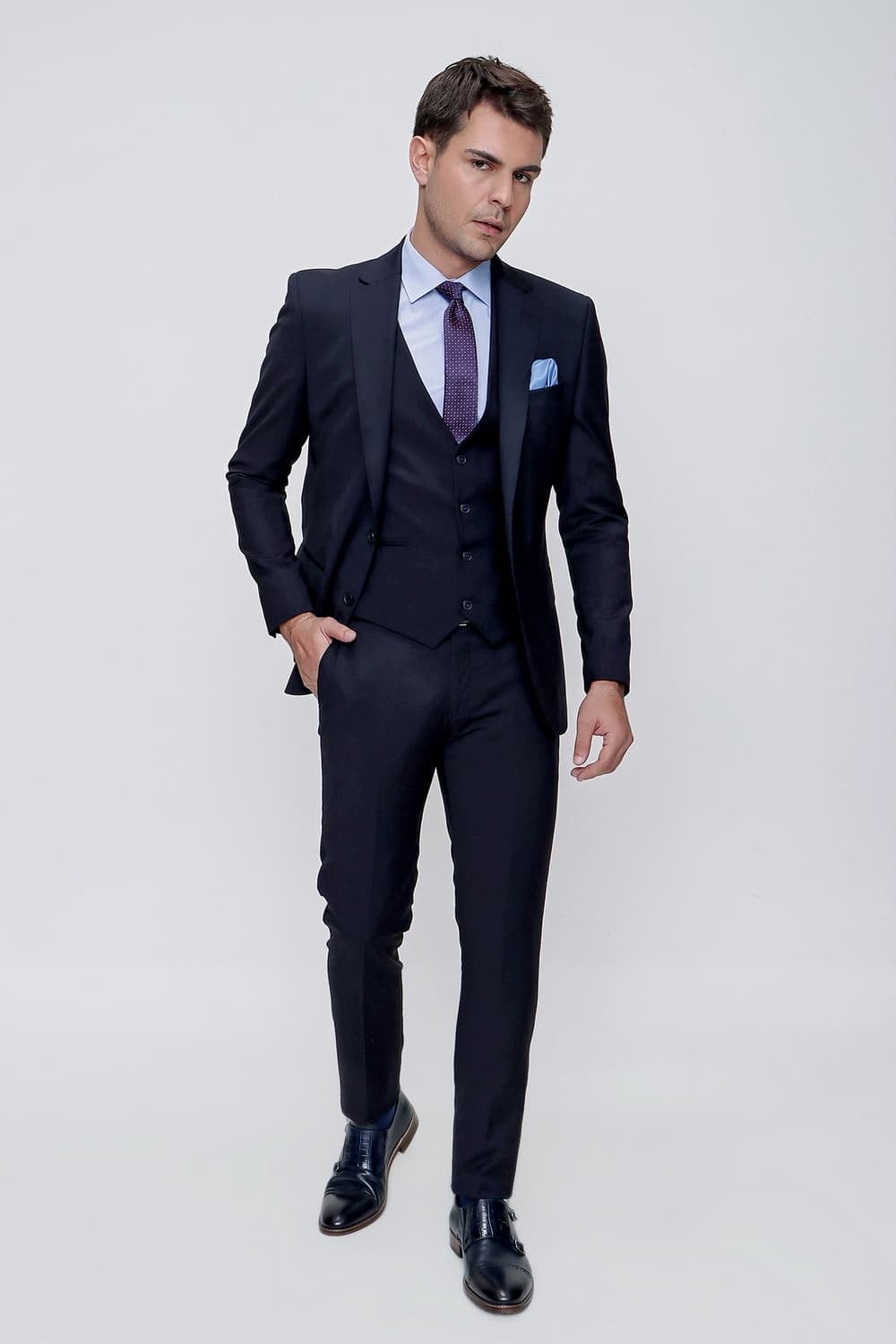 TK 841 Slim Fit Lacivert Klasik Takım Elbise