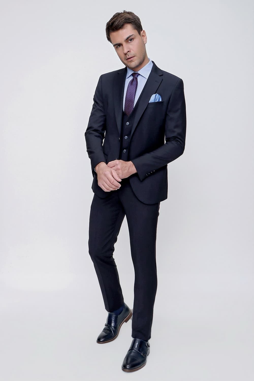 TK 841 Slim Fit Lacivert Klasik Takım Elbise