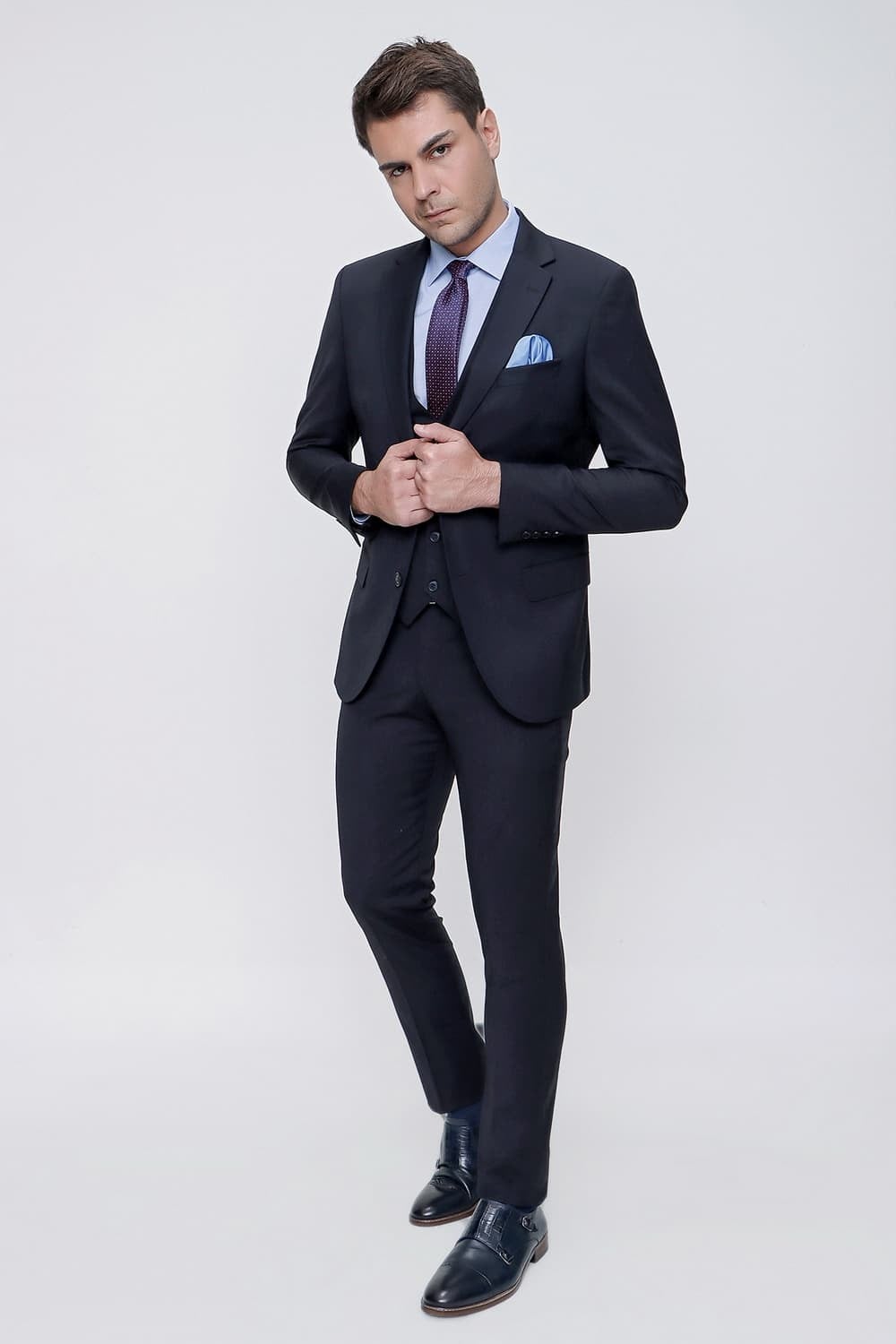TK 841 Slim Fit Lacivert Klasik Takım Elbise